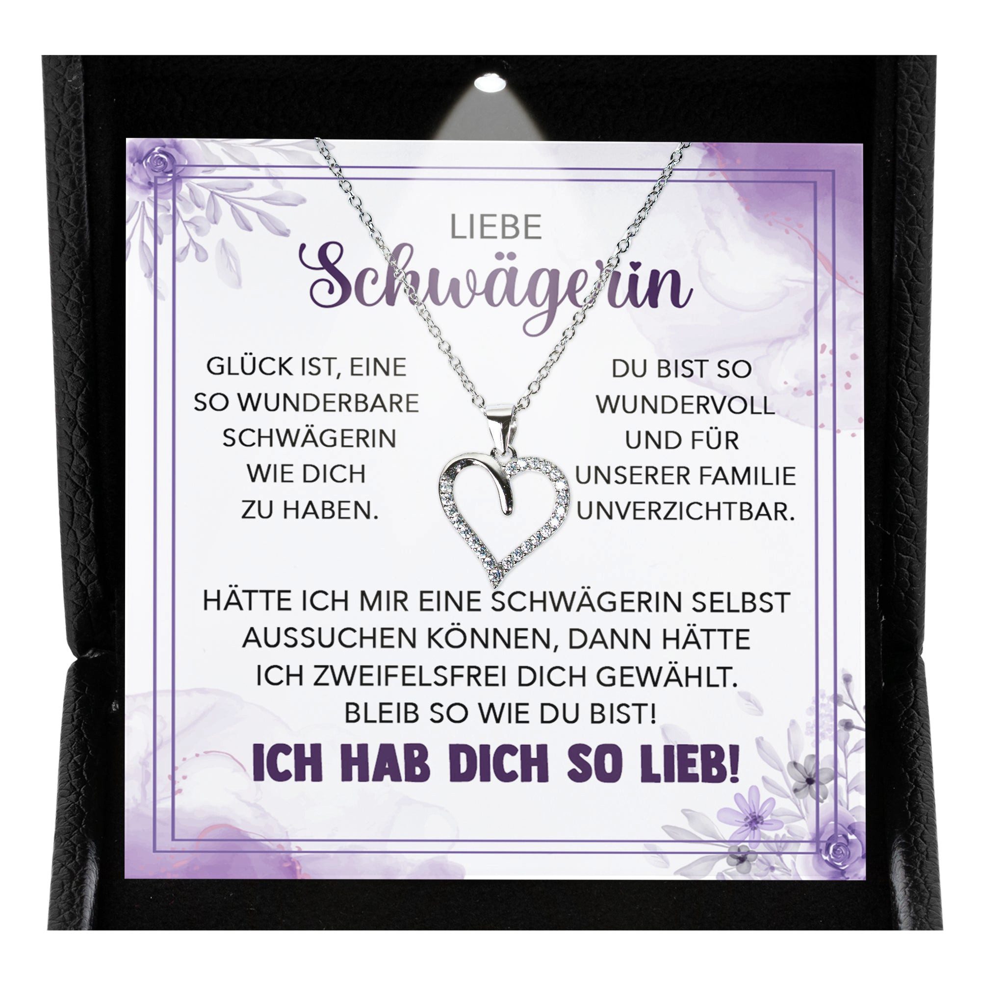 Schmuckset Liebe Schwägerin Geschenk Frauen Hochzeit Schmuck Herz Halskette Damen