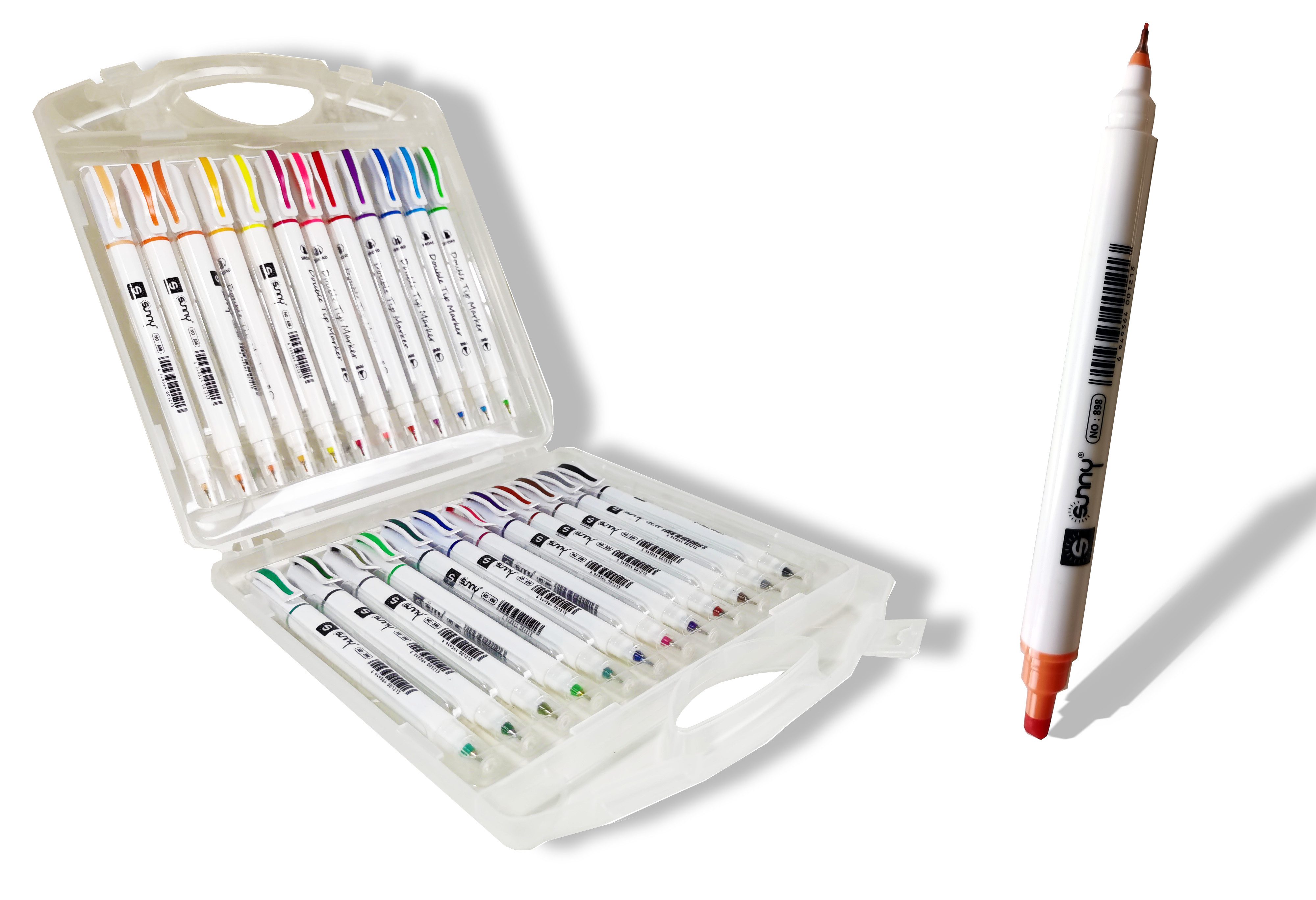 Thumbnail - ´SUNNÝ Marker Marker Stift mit 24 Farben, doppelseitige Farbspitze,wasserfest, permanent, dual tip - Ideal zum Skizziere...