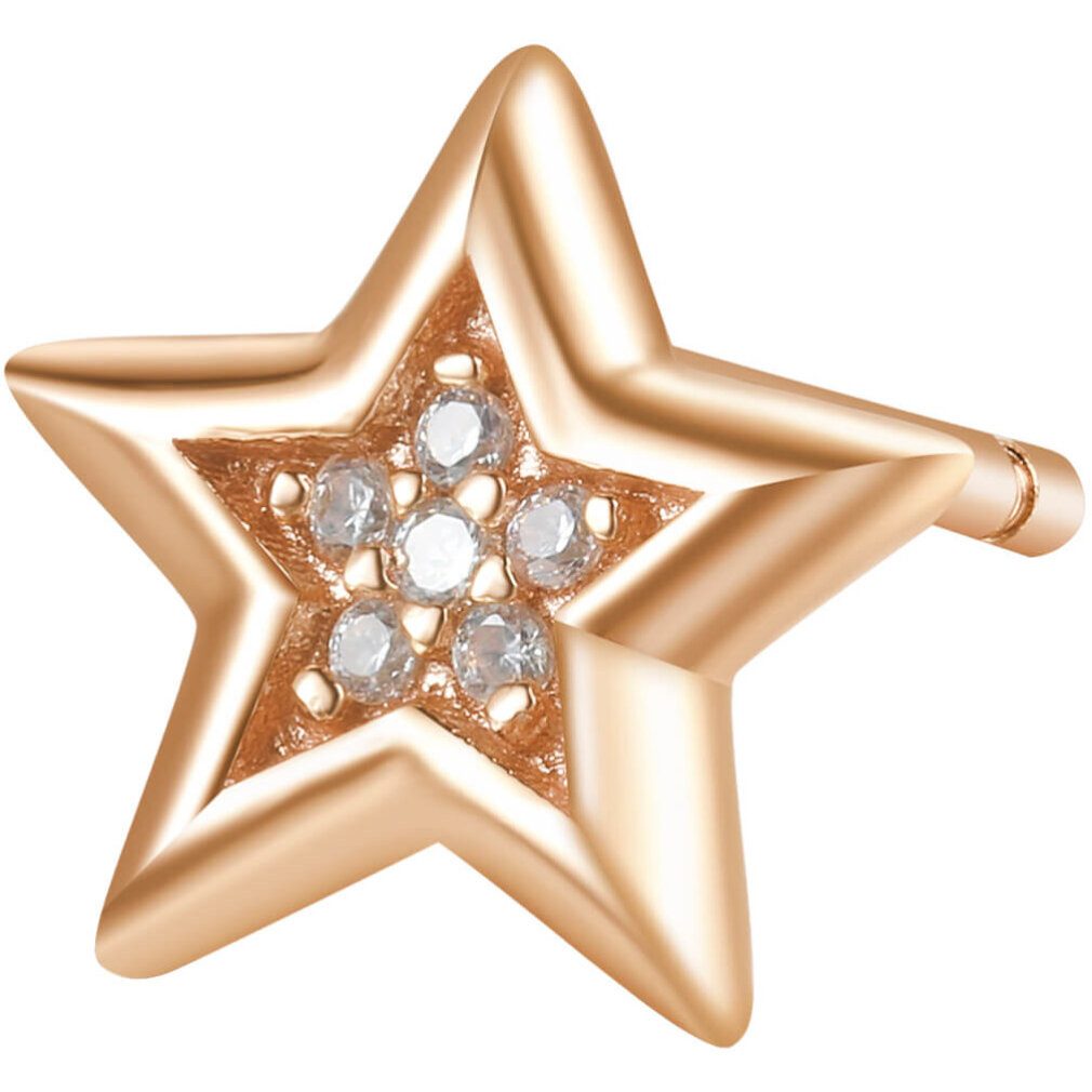 Rosato Ohrring-Set Bronze single star earrings with zircons Storie RZO026