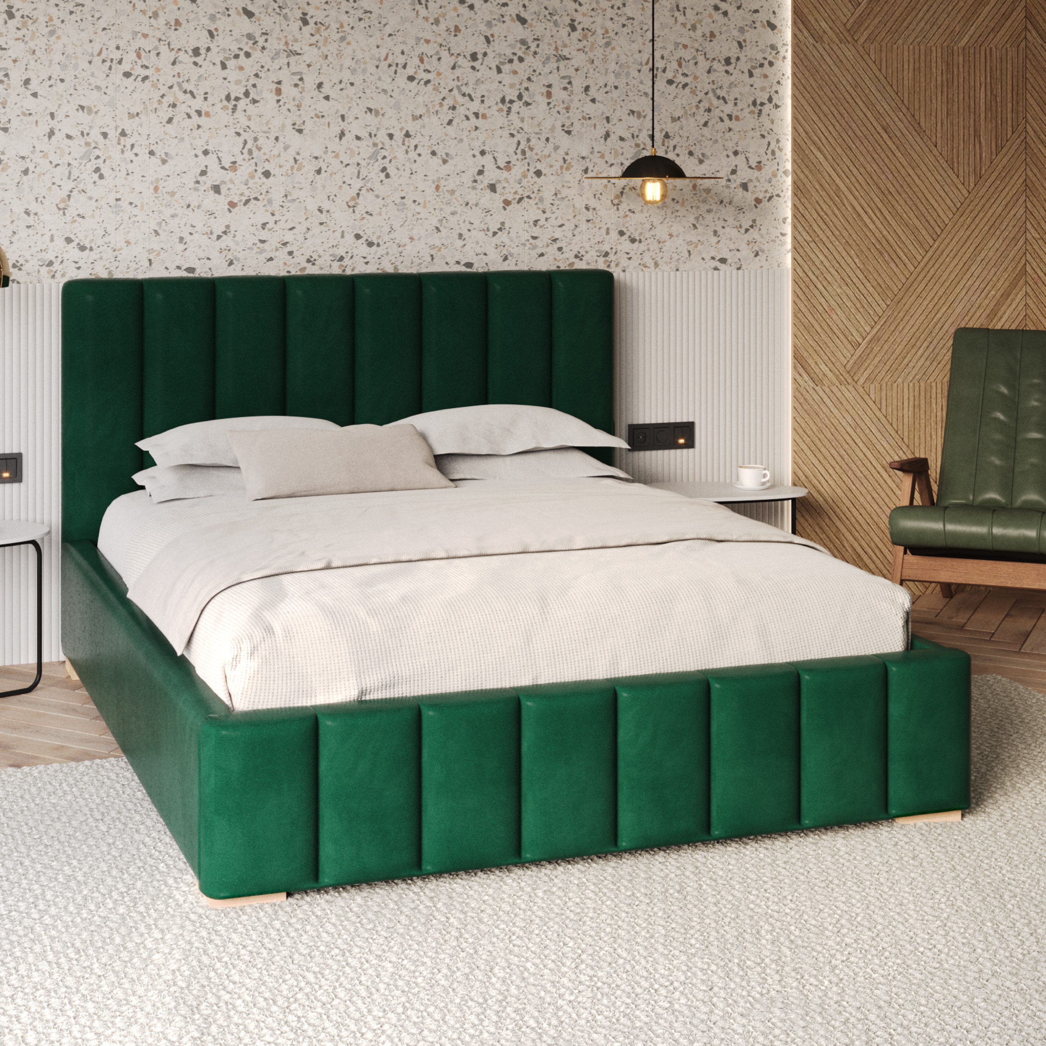 FDM Polsterbett modern mit Bettkasten MADE IN EU - mit hochwertigem Velours günstig online kaufen