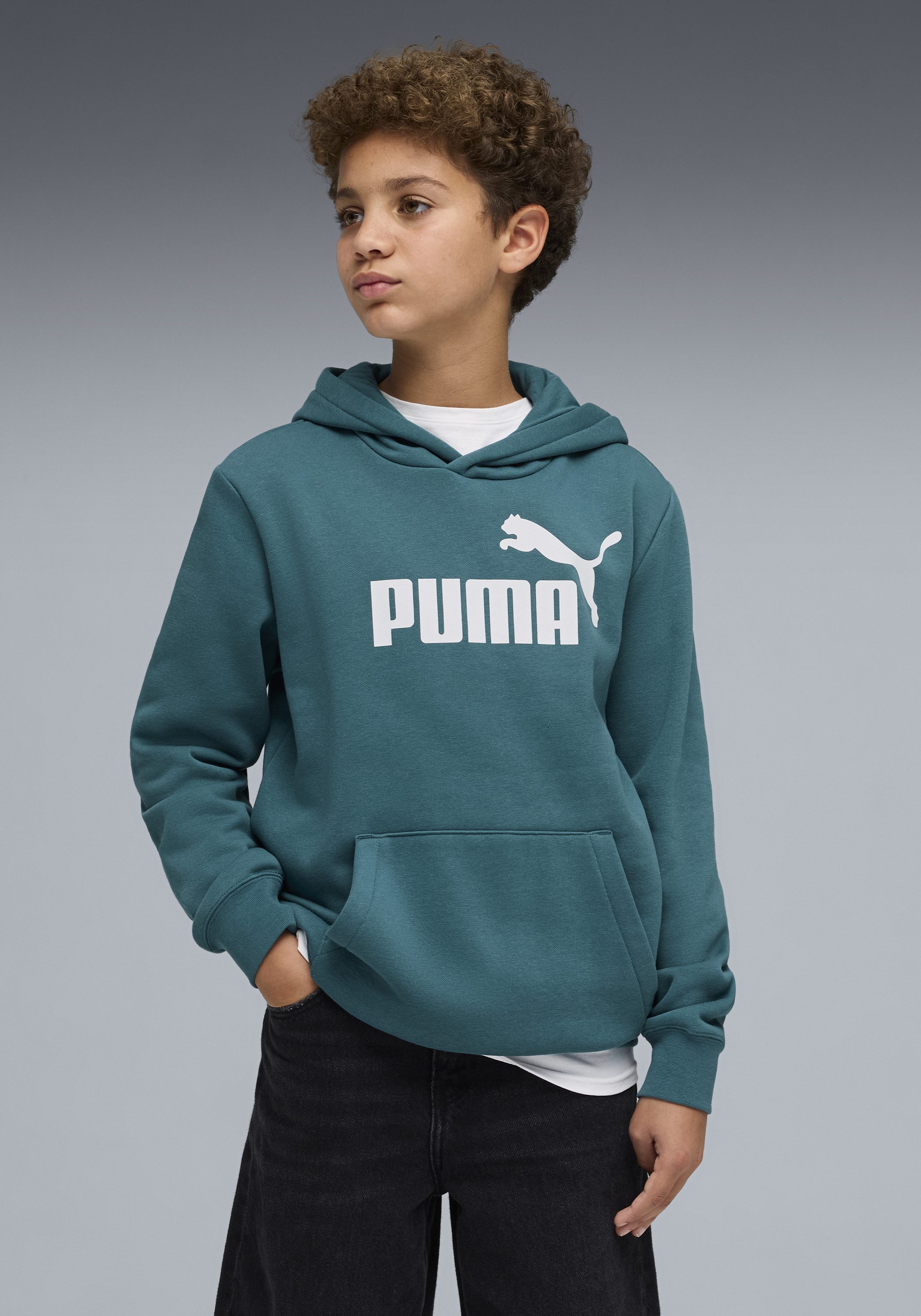 PUMA Kapuzensweatshirt ESS NO. 1 LOGO HOODIE FL B für Jugendliche, sportlicher Stil, mit Jerseyfutter in der Kapuze
