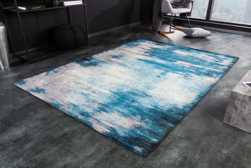 Teppich MODERN ART 240x160cm blau grau, riess-ambiente, rechteckig, Höhe: 10 mm, Wohnzimmer · Baumwollmischung · Vintage