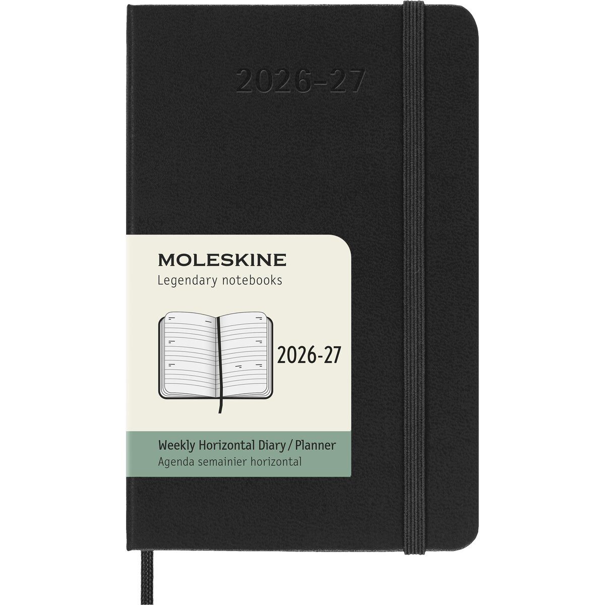 MOLESKINE Buchkalender Wochenkalender 18 Monate Pocket A6 1 Woche/2 Seiten horizontal fester