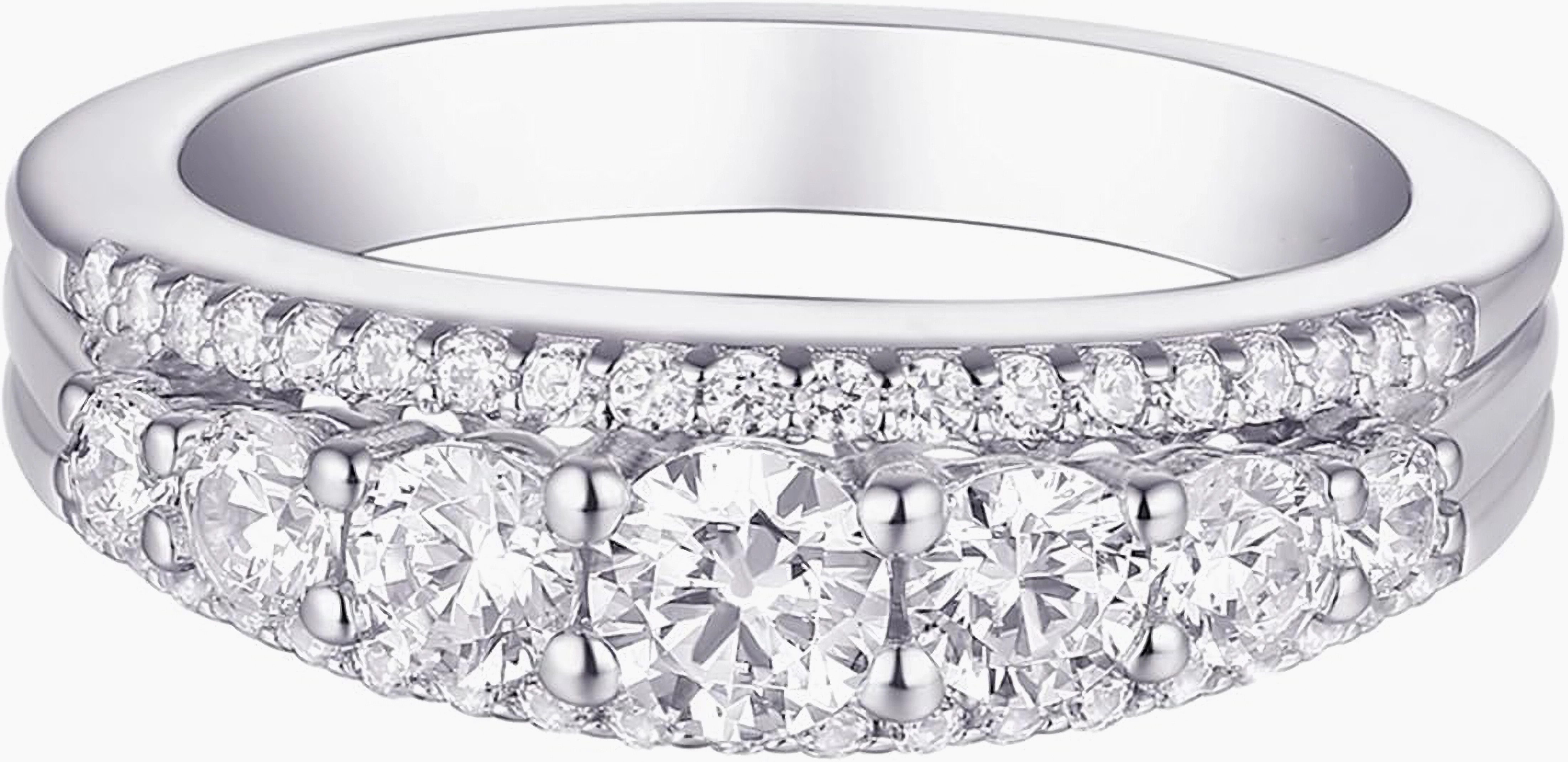 Jumpeak Diamantring Damen 585 Echtgold-Ring, Damen-Diamant-Ring, Lab-Zuchtdiamanten, D/E, VVS/VS, Geschenk zur Kommunion für Mädchen