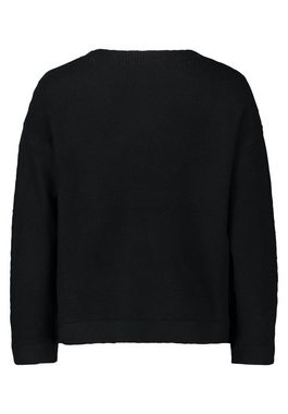 Cartoon Strickpullover mit Stehkragen (1-tlg) Rippbündchen