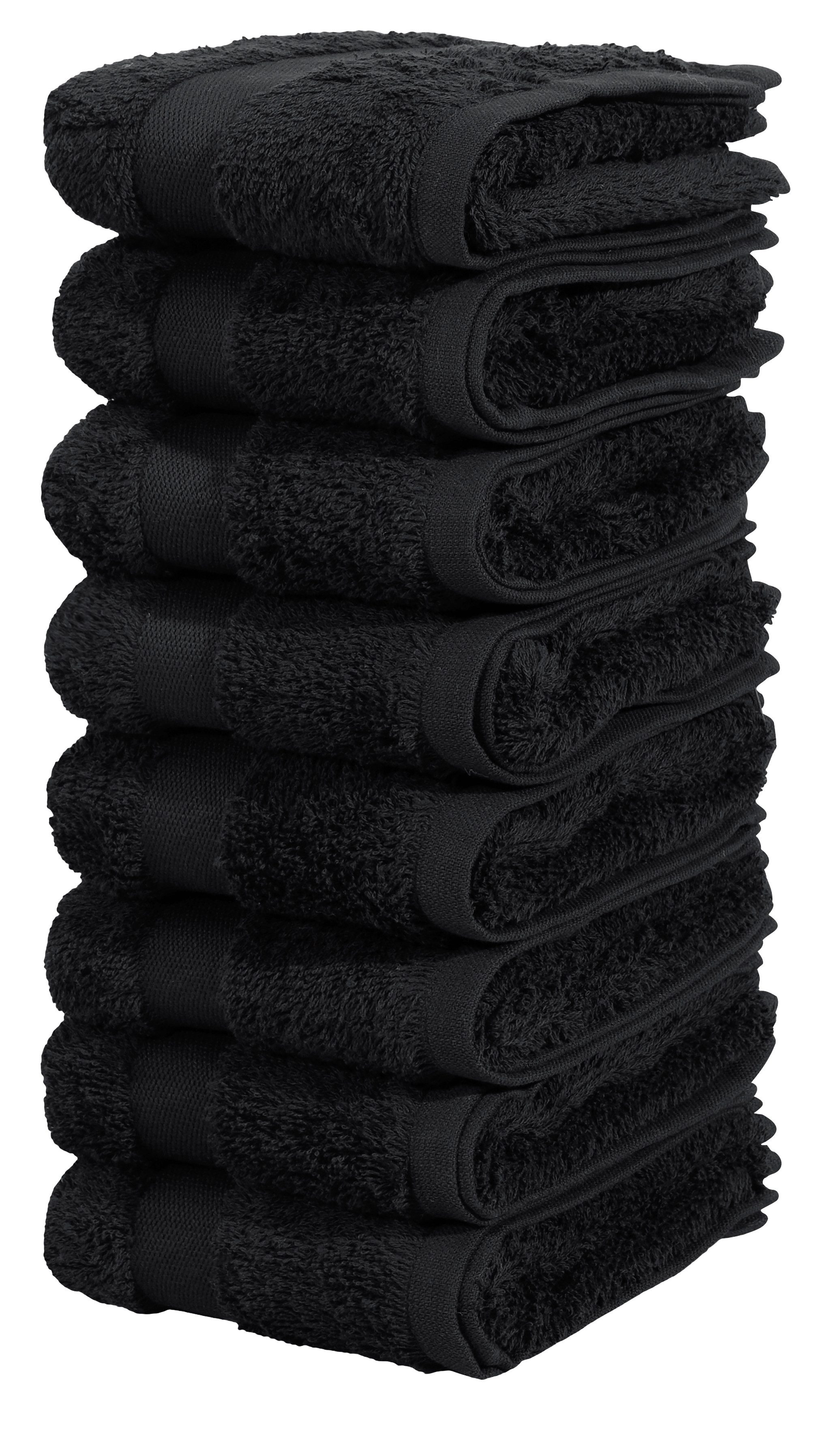 OTTO home Gästehandtücher Vanessa, 8 Gästehandtücher, 30x50cm, in Standard- und Premium-Qualität, Walkfrottee (Set, 8-St), Handtücher mit Bordüre, 100% Baumwolle, einfarbig, weich