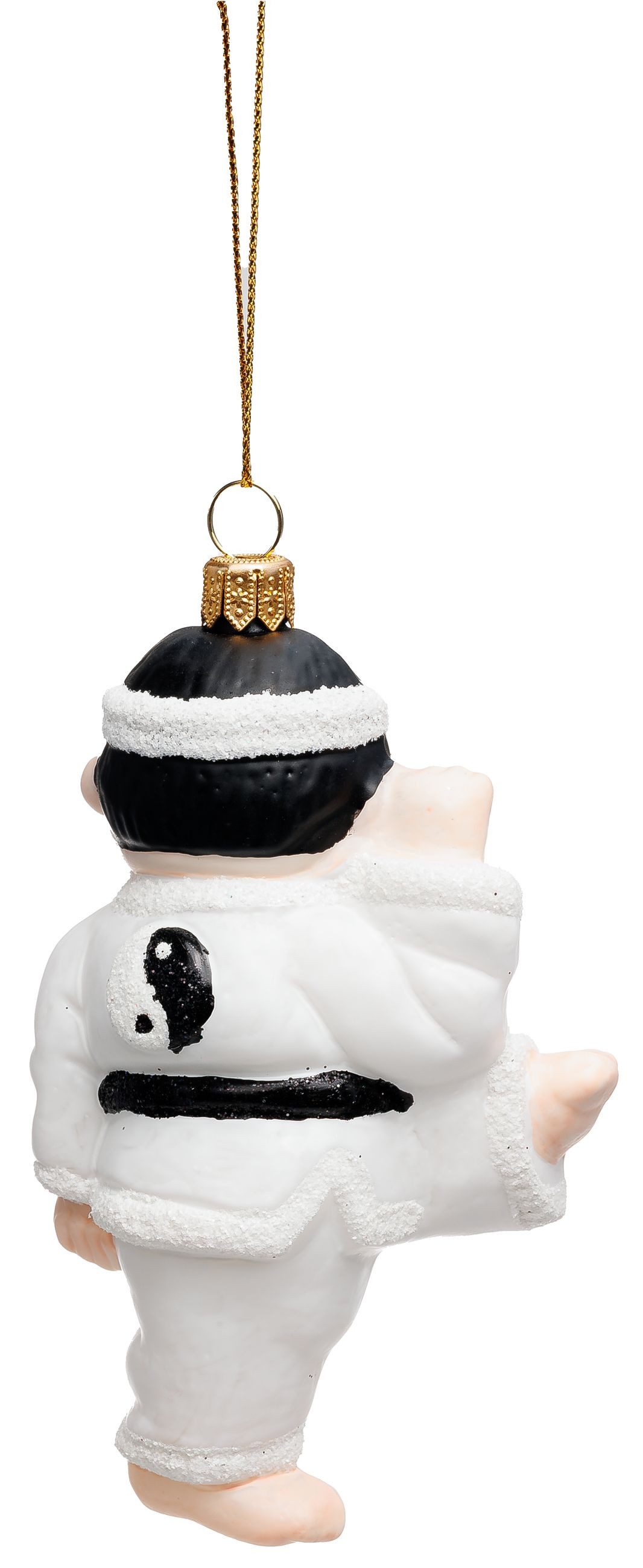 SIKORA Weihnachtsbaumkugel Karate Fighter besondere Weihnachtskugel Glas Figur Anhänger – BS845, Premium Christbaumschmuck Deko - traditionell & außergewöhnlich