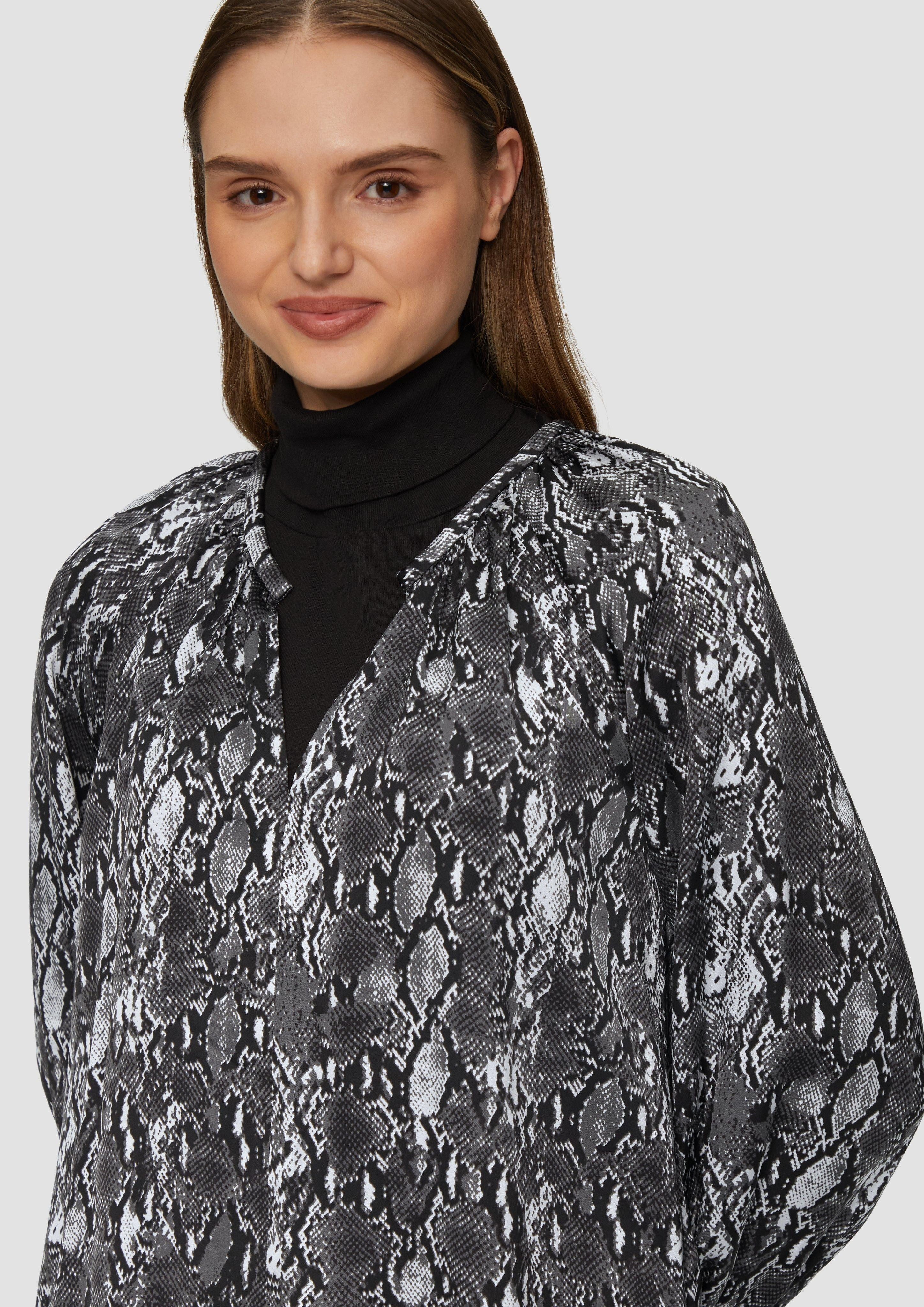 s.Oliver Langarmbluse Satinbluse im Relaxed Fit günstig online kaufen