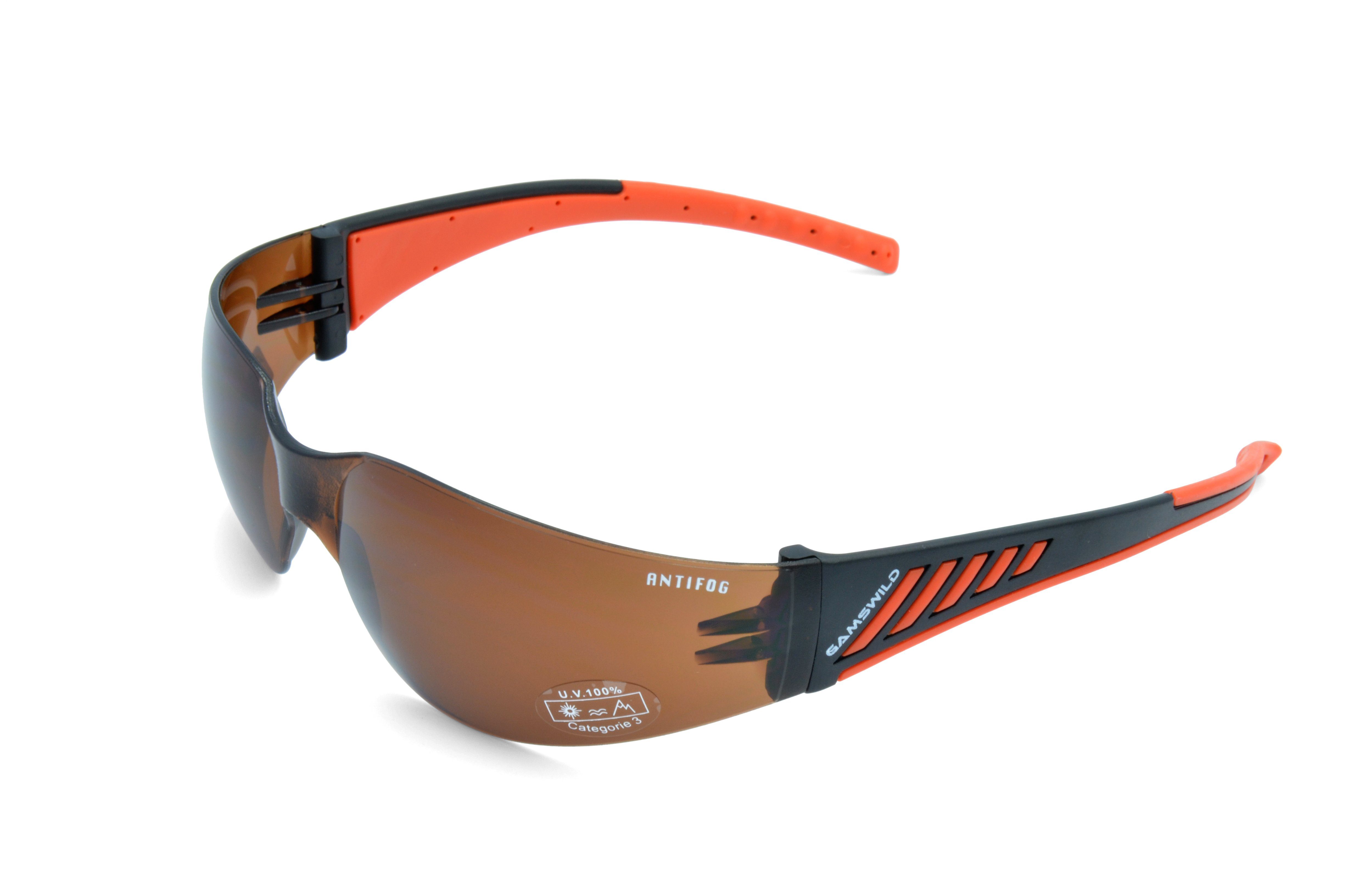 grau, Gamswild Fahrradbrille Herren Skibrille Sonnenbrille brau, braun WS7122 orange, Damen Sportbrille ANTIFOG Unisex,