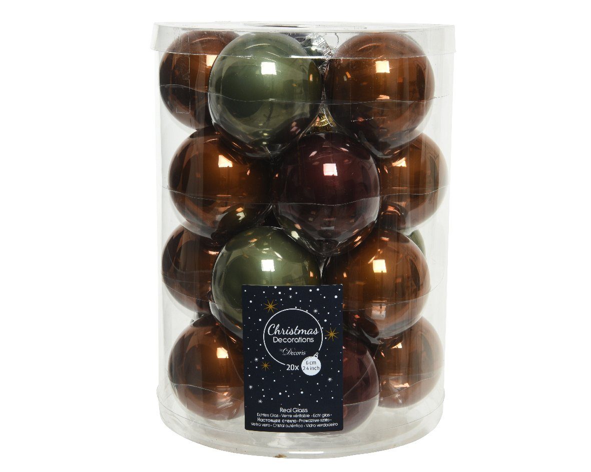 Decoris season decorations Christbaumschmuck, Weihnachtskugeln Glas 6cm