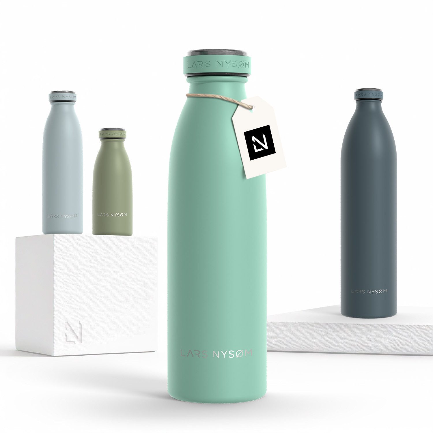 LARS NYSØM Thermoflasche Ren, Isolierflasche mit Vakuum Isolierung: 12h heiß / 24h kühl