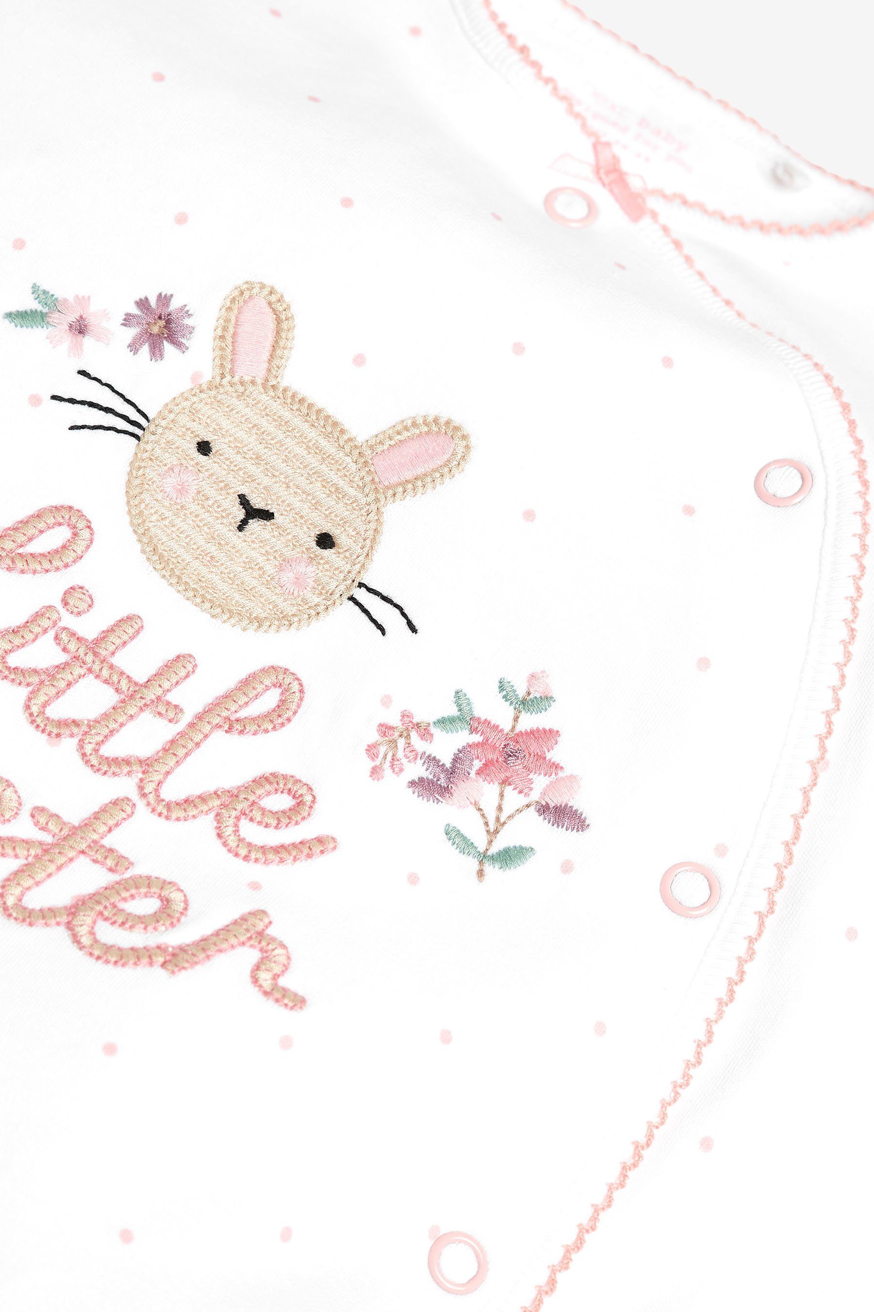 Next Schlafoverall Baby Pink Schlafanzug „Little (1-tlg) mit Bunny Sister“-Aufschrift