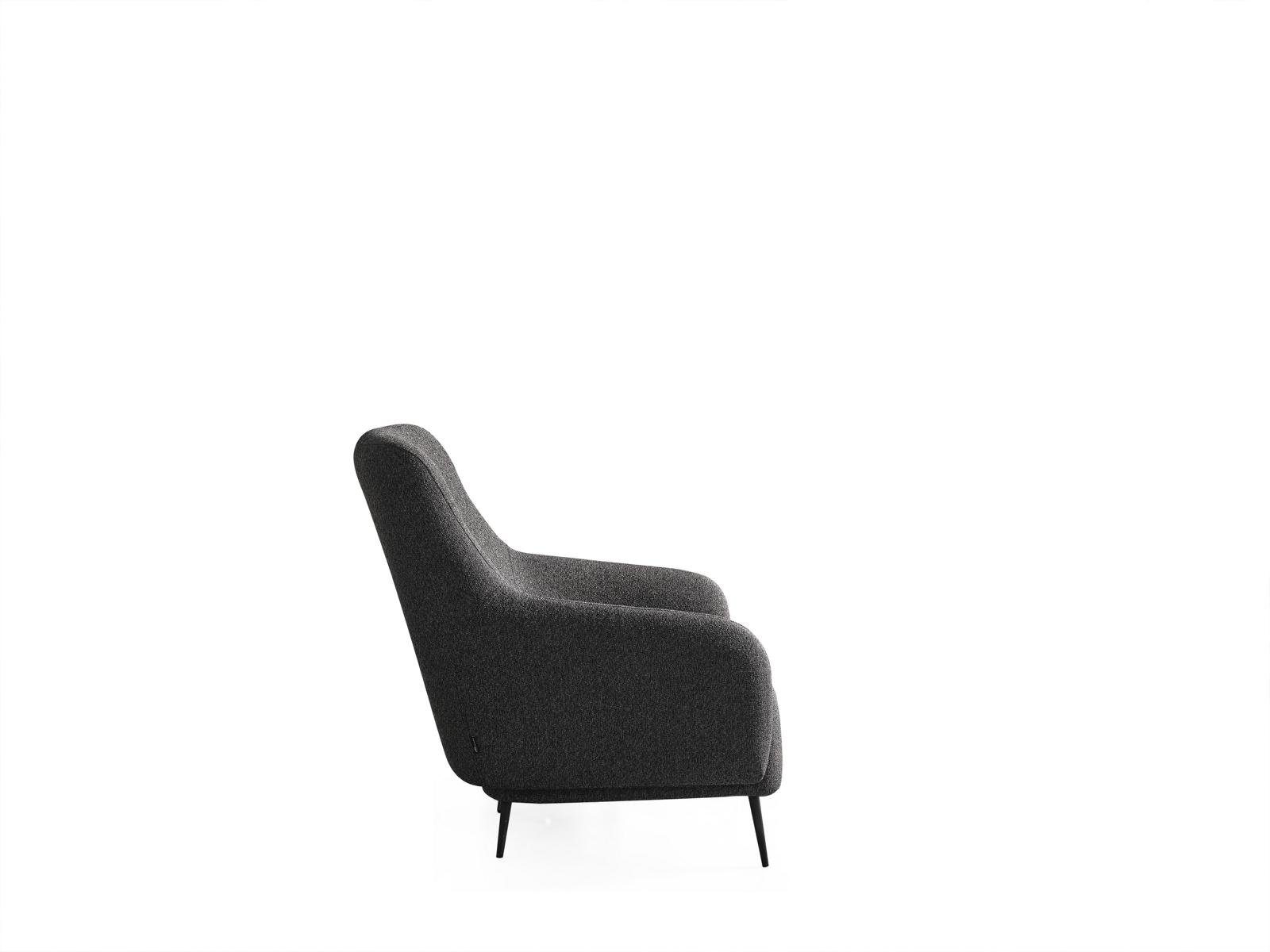 Club Wohnzimmer Polster Textil JVmoebel Lounge Sessel Design Sessel grau Modern Luxus