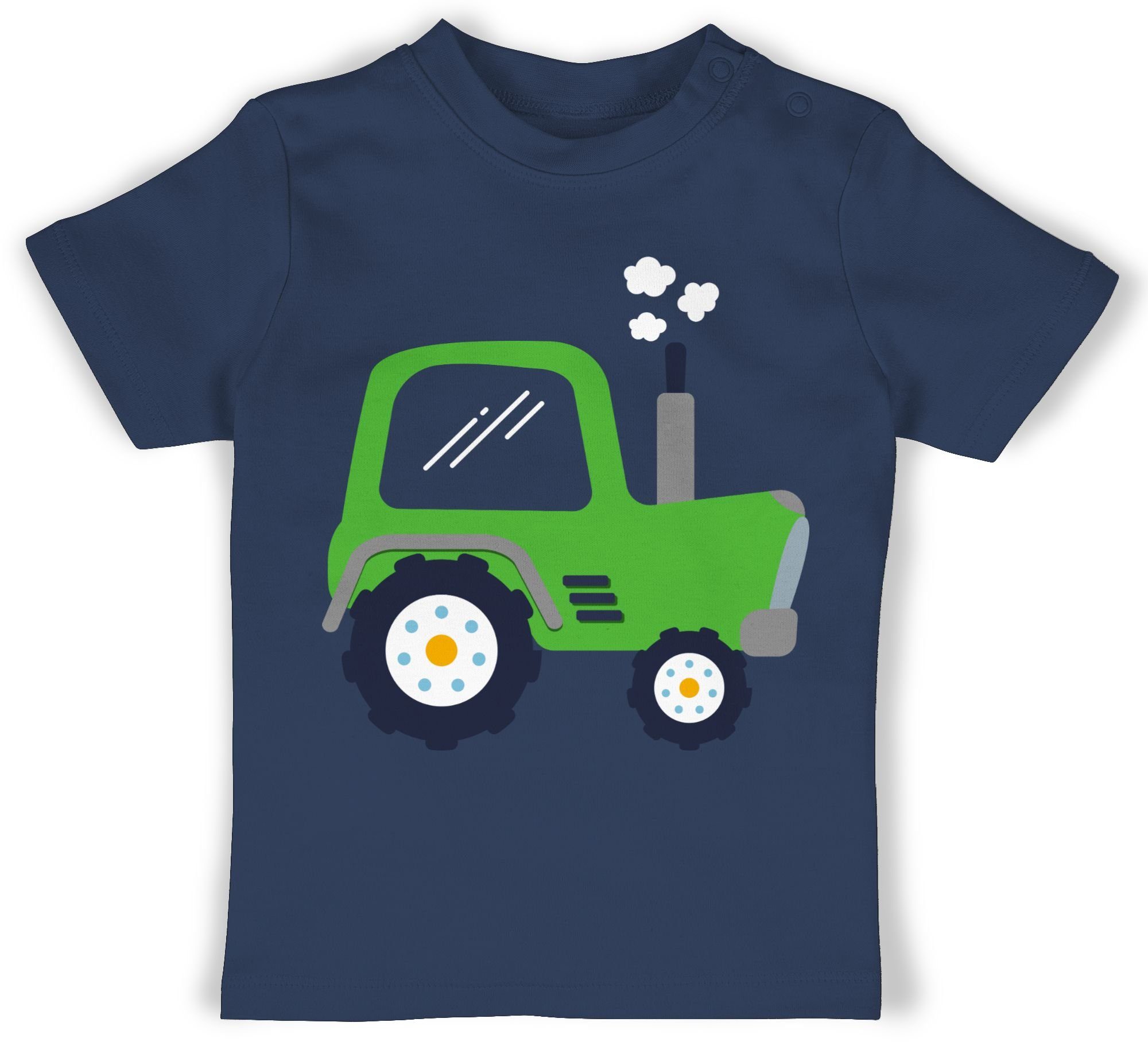 Shirtracer T-Shirt Kinder Traktor Grün Traktor 1 Navy Blau