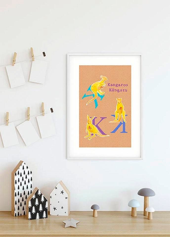 Buchstaben K, Poster Schlafzimmer, Kinderzimmer, Komar (1 St), Wohnzimmer ABC Animal