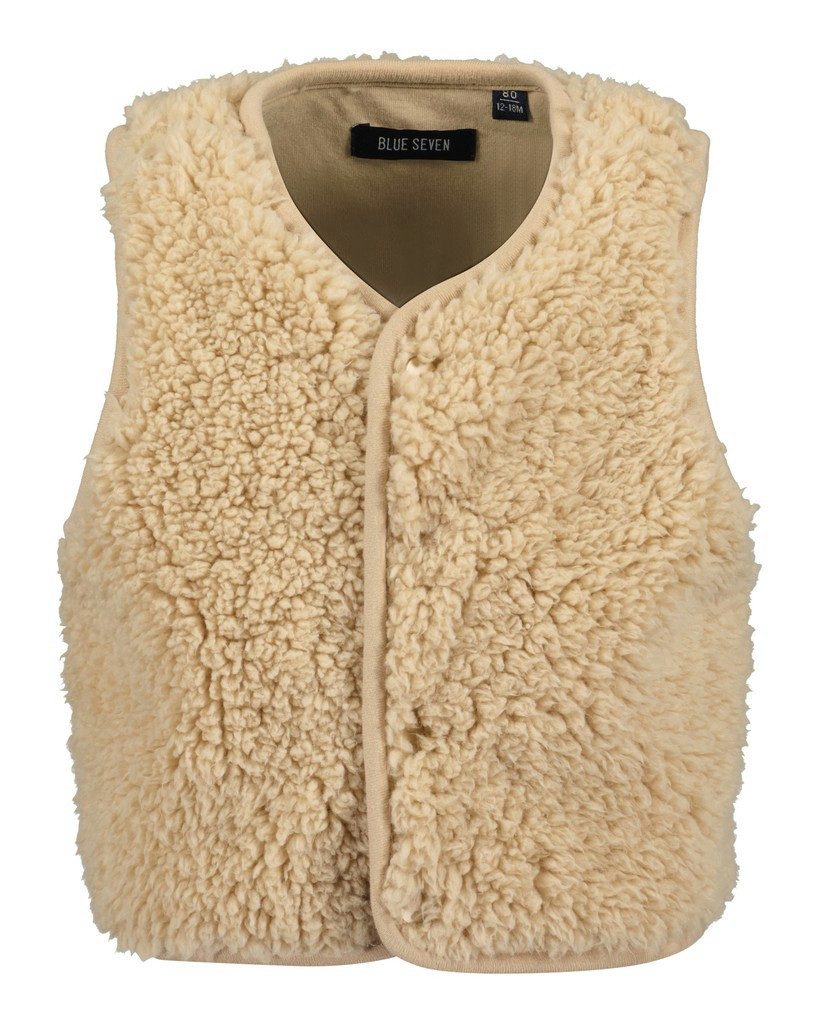 Blue Seven Plüschweste Baby Teddyweste beige ärmellos aus flauschigem Plüsch