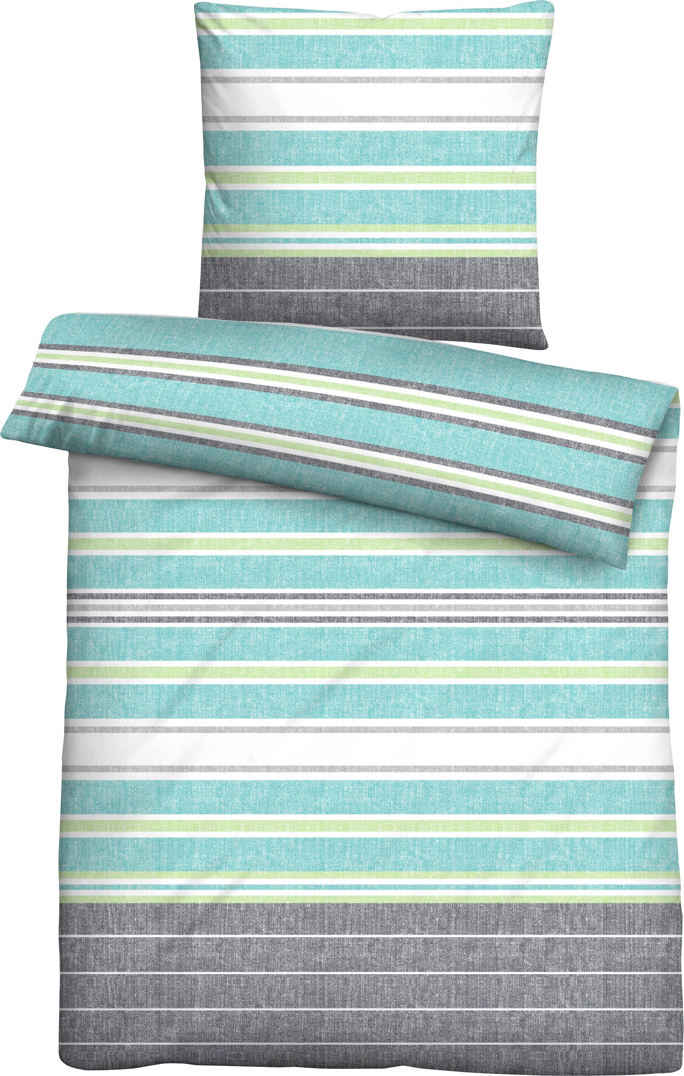 Castell Microfaser Satin Bettwäsche Set 2-tlg Bettbezug Ciel 155 x 200 80 x 80