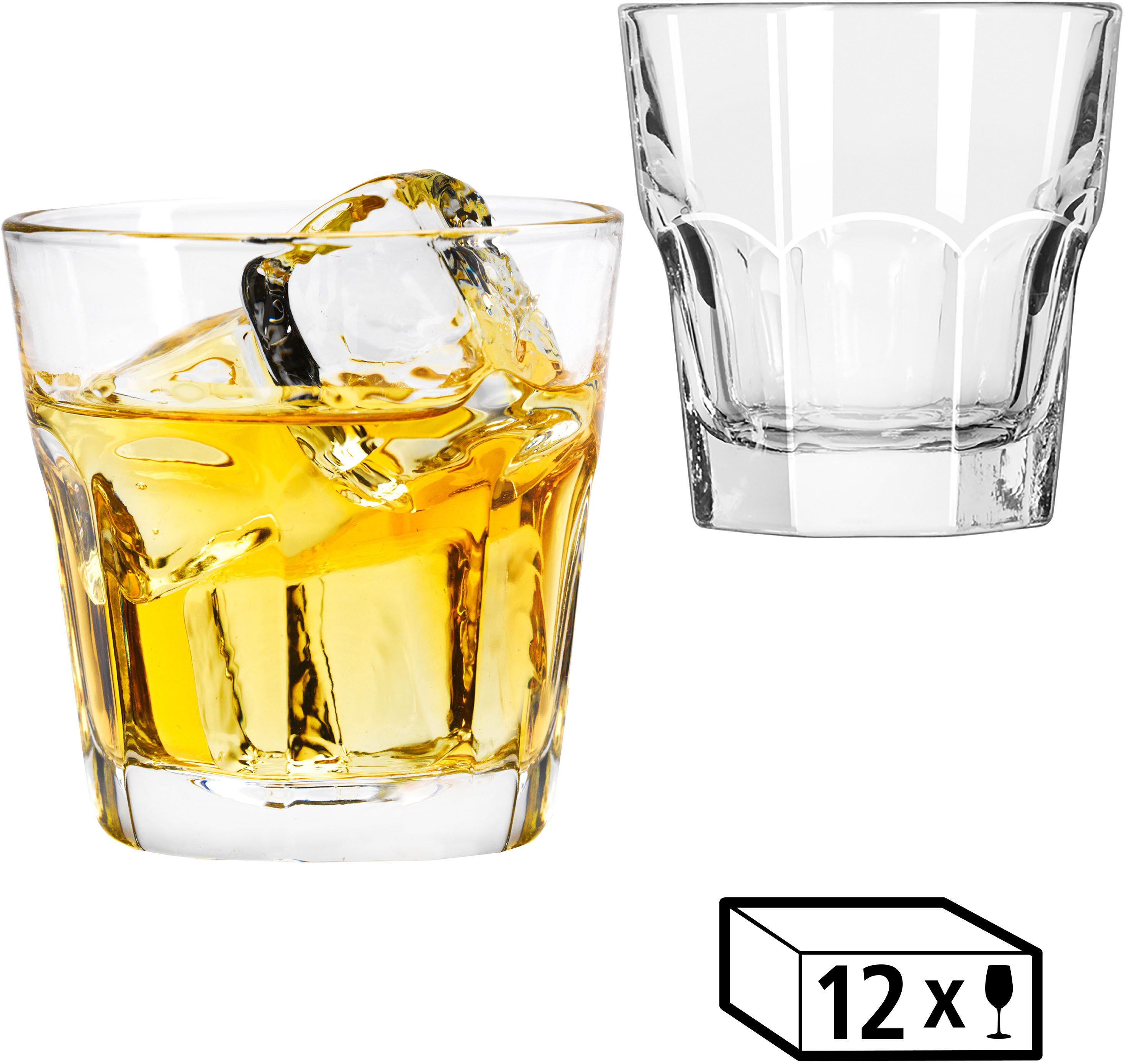 LIBBEY Gläser-Set Rocks Glas -GIBRALTAR- 207 ml, Ø: 8,5 cm, H: 8,5 cm, 12er Set, 12-tlg., Glas, hochwertig verarbeitet, im modernen Design