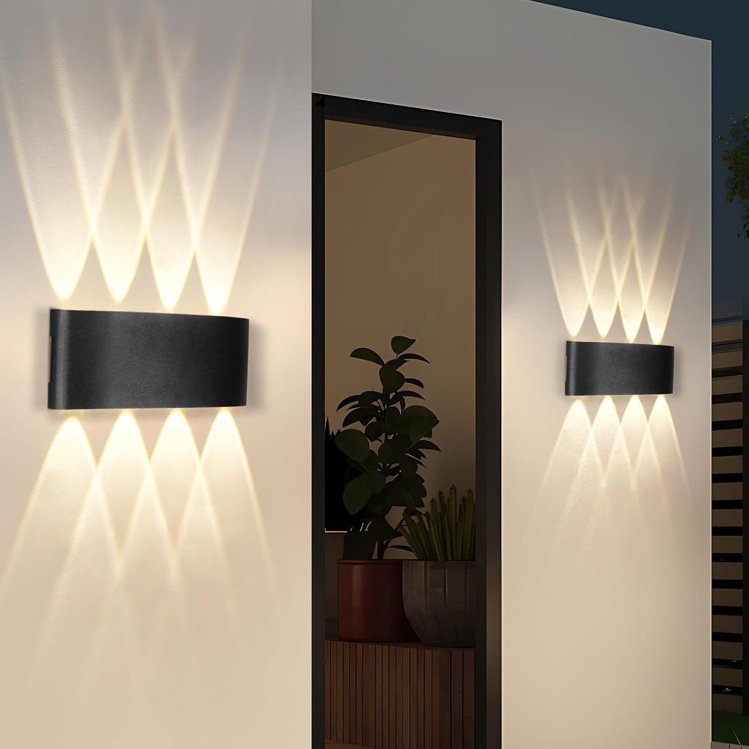 ZMH LED Wandleuchte Außenwandleuchte Schwarz Up günstig online kaufen