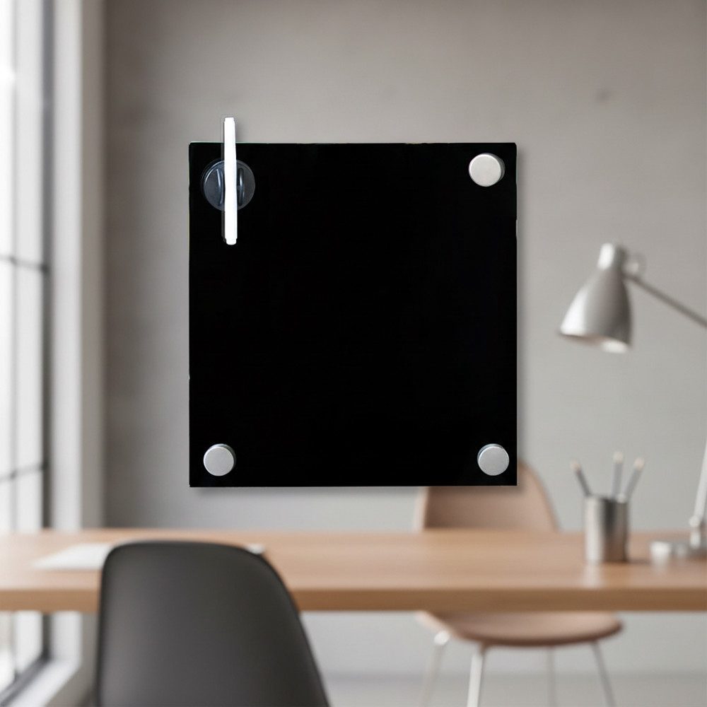 Melko Magnettafel Memoboard Schwarz Glasmagnettafel Magnetboard Whiteboard, (Stück), Sicherheitsglas