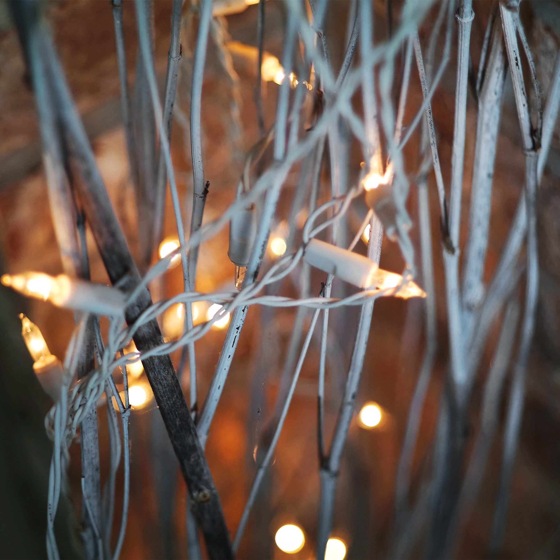 Spetebo Lichterkette Weihnachtsbaum Deko Beleuchtung mit Glas Lichtern warm weiß, 50-flammig