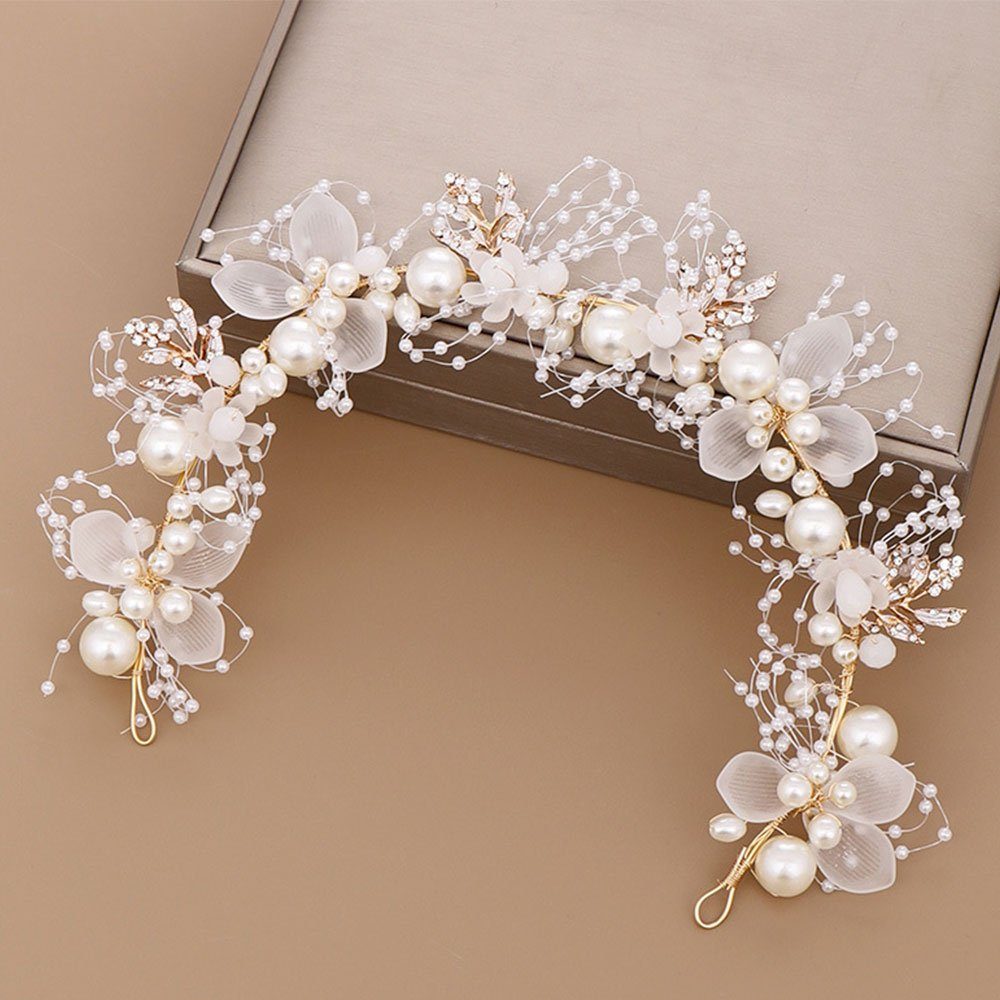 Stück), Diadem Braut Perlen Haarbänder Haarschmuck Kopfbedeckungen AUzzO~ Damenschmuck Brautpaar (1