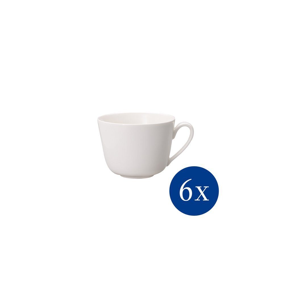 Villeroy & Boch Tasse Twist White Kaffeetasse, 180 ml, 6 Stück, weiß, Porzellan