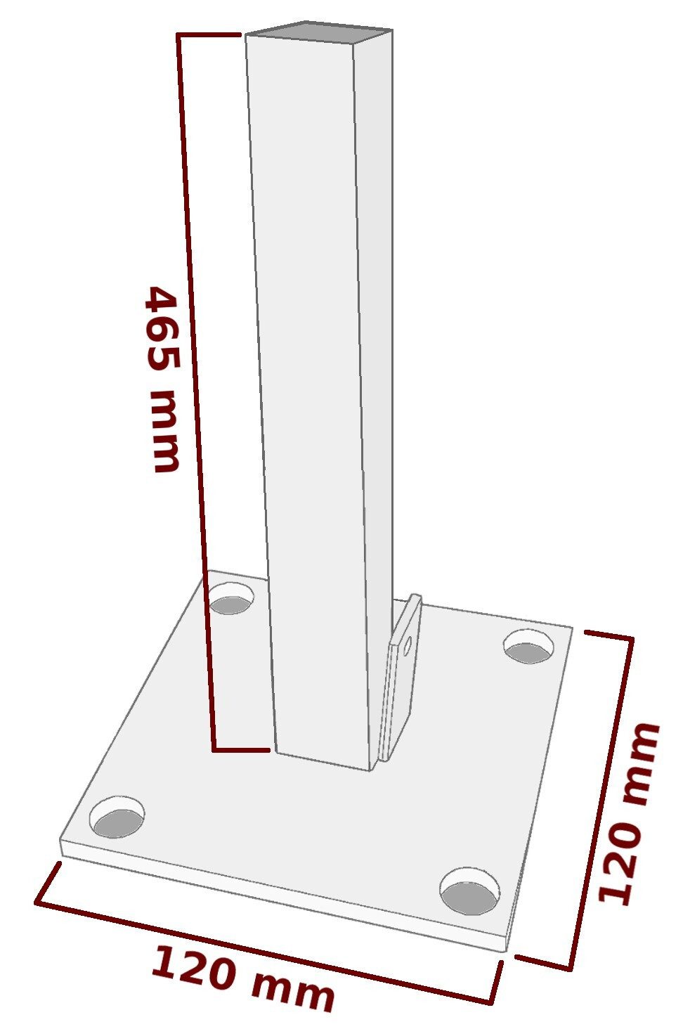 WPC Profi Zaunpfosten Pfostenträger Alupfosten Zaunpfosten für Systemzaun inkl. Dübel, (Träger, 1-St., für Alupfosten)