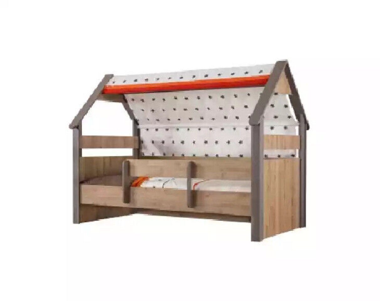 JVmoebel Bett Braun Kinderbett Bett Betten Kinderzimmer in Holz Made Europe (1-tlg., Kindermöbel Bett)