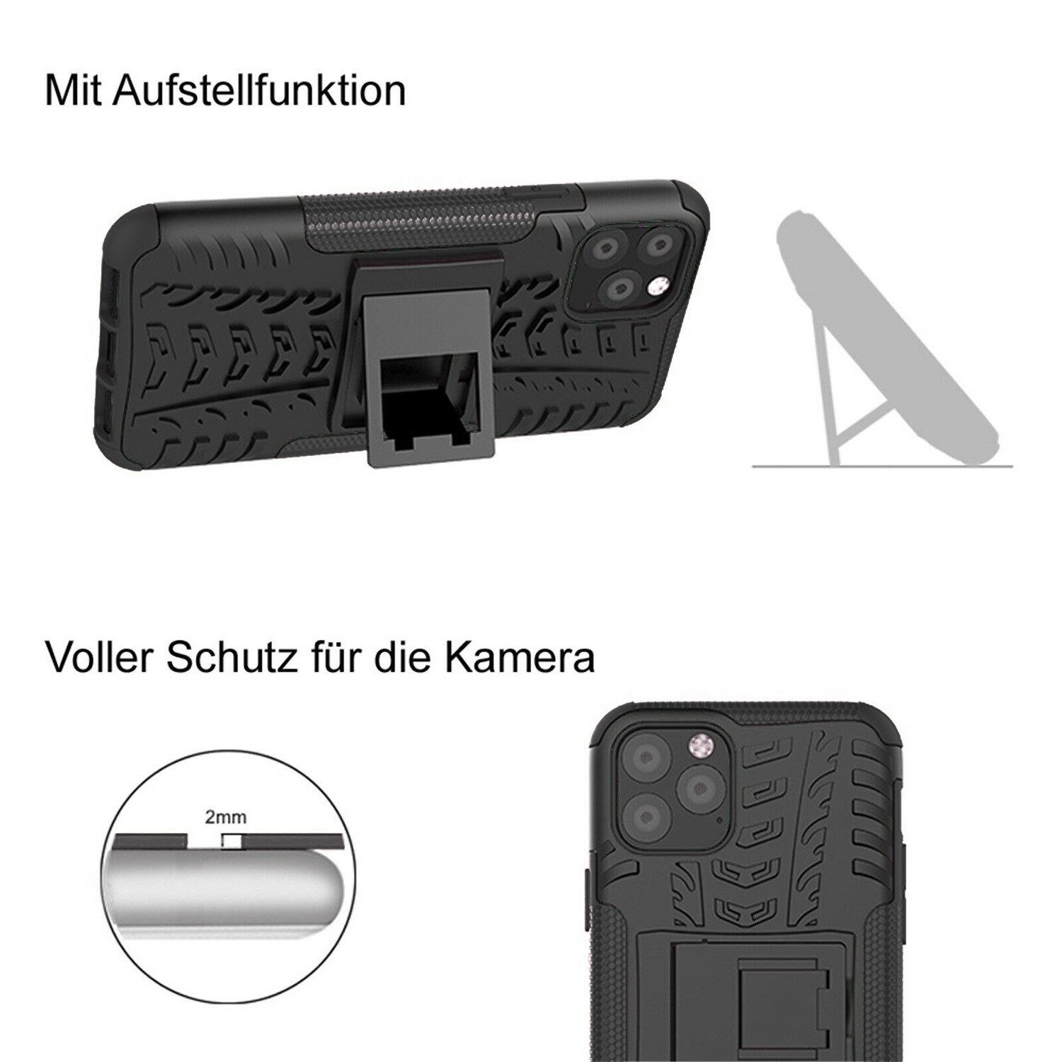 betterfon Handyhülle für Apple iPhone 11 Pro Robuste Outdoor Schutzhülle Panzer Case Blau, Stoßfeste Dual-Layer Hülle mit Kickstand kratzfest und formstabil