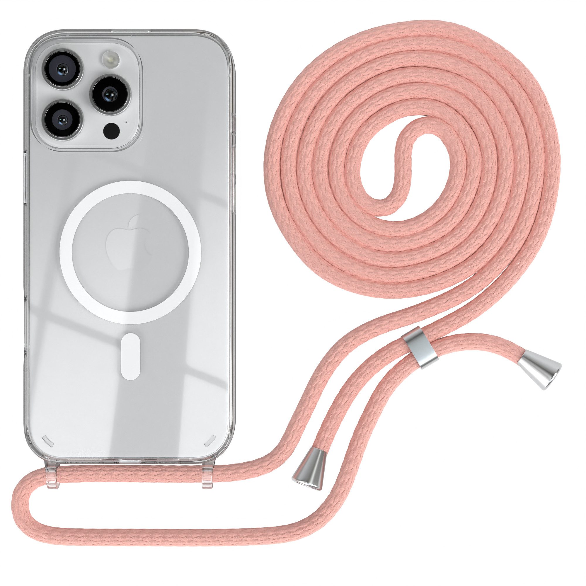 Altrosa Uni / Clips Silber