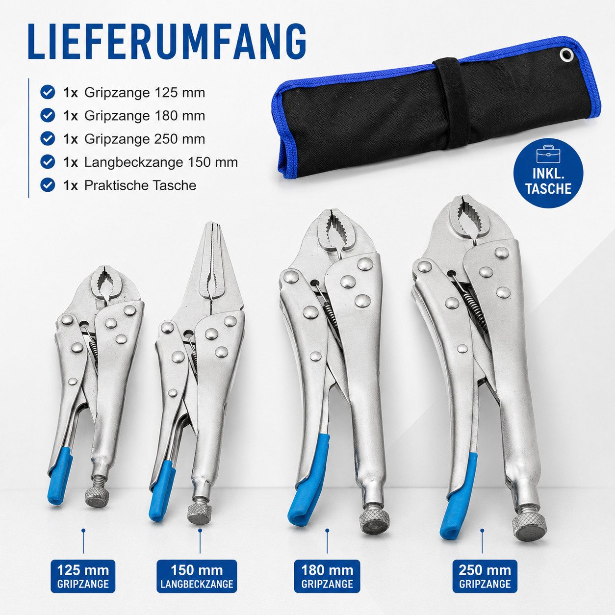 Bituxx Gripzange Feststellzangen Set 4 tlg., Set 4-tlg., MS-19219 – Bild 3 von 4
