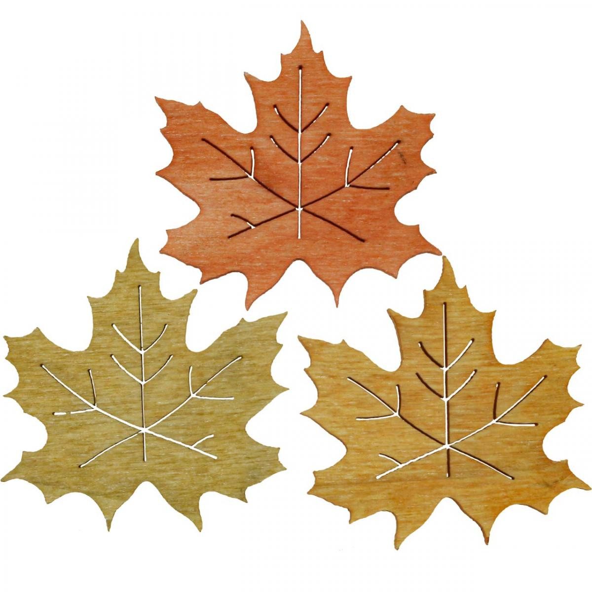 Viana Streudeko Tischdeko Herbst Streudeko Holz Ahornblatt Set 72 Stück