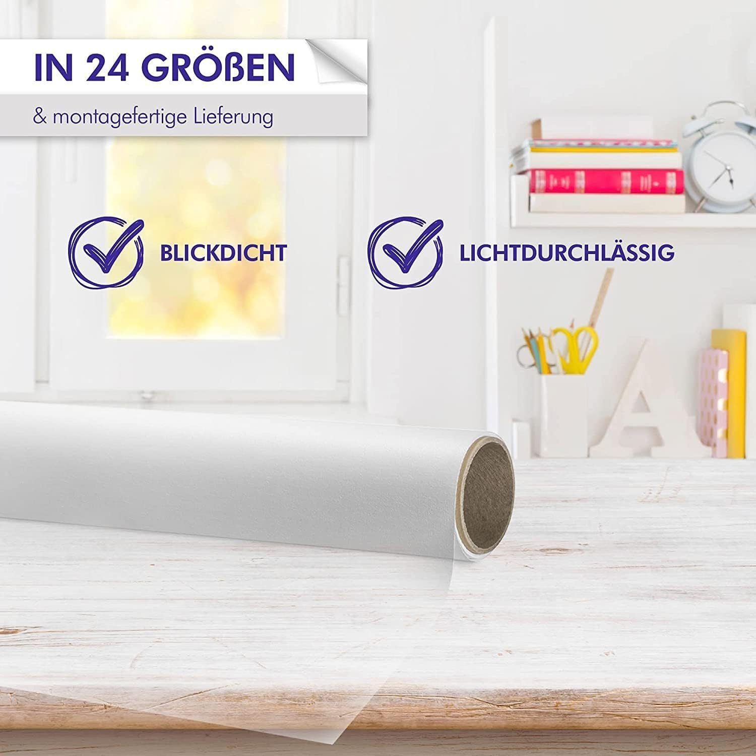 INDIGOS UG Fensterfolie Sichtschutzfolie Sonnenschutz Kranich Zugvögel Schilf satiniert – Bild 4 von 5