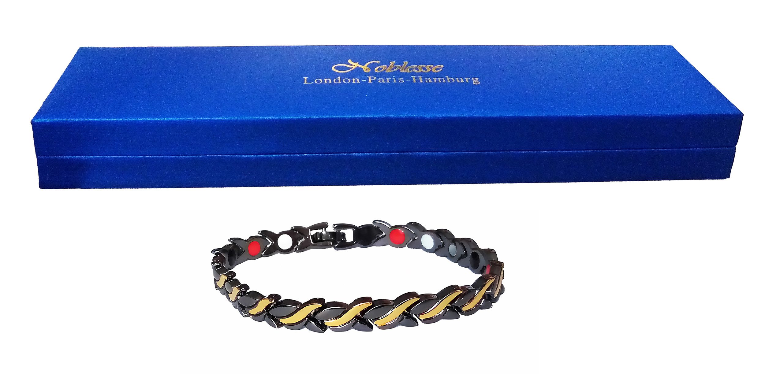Stolz GmbH Gliederarmband MAGNET-ARMBAND Bicolour Gold/Schwarz günstig online kaufen