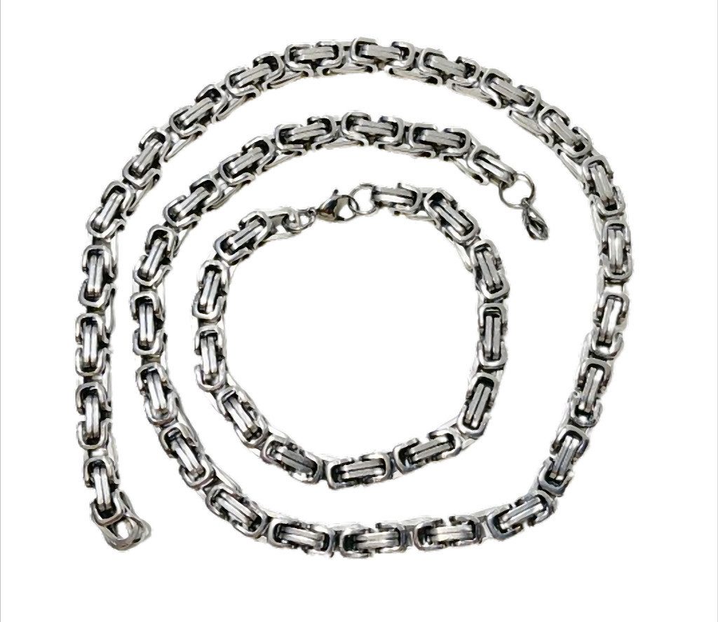 Westernlifestyle Schmuckset TitanLink Royal Set Schmuckset Edelstahl Königskette 60 cm & Armband