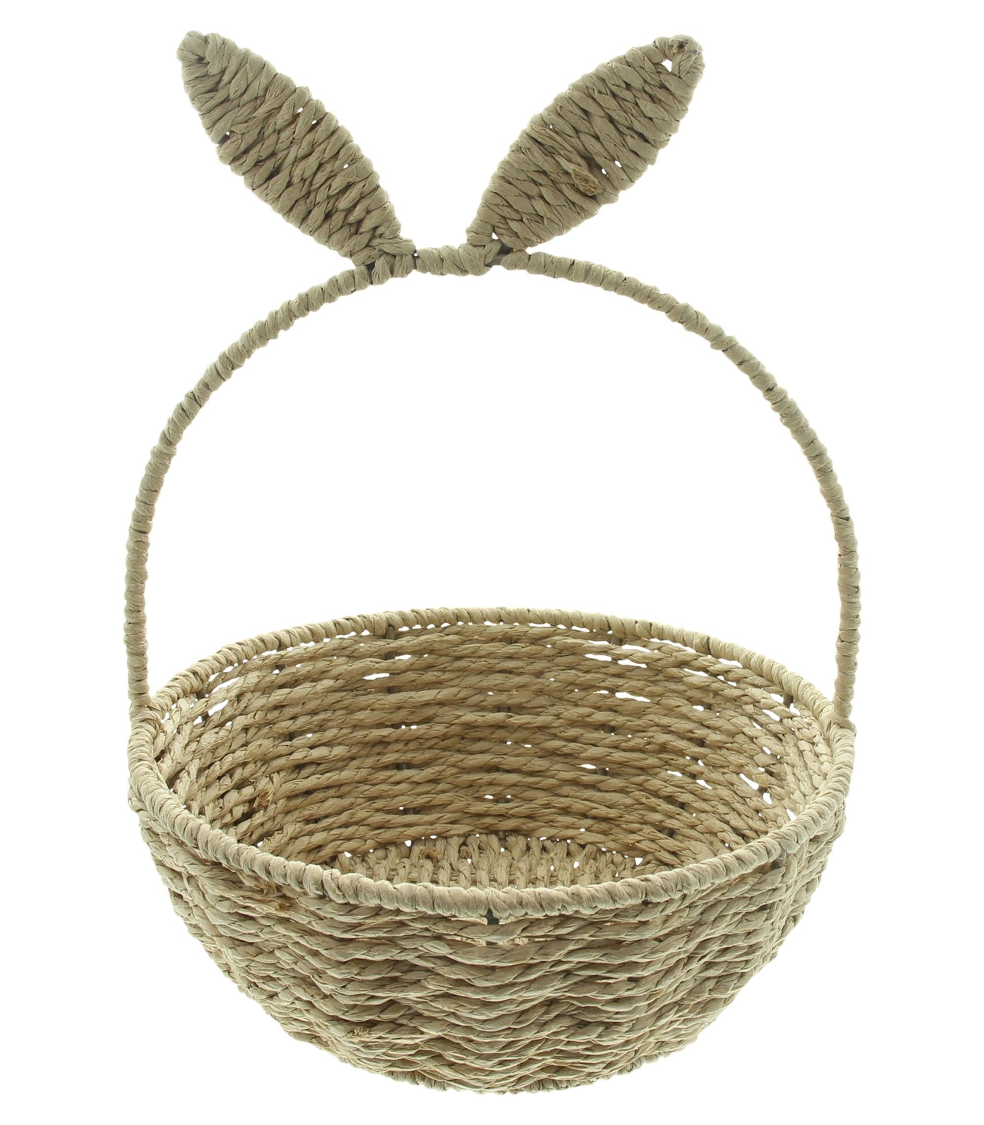 Dekoleidenschaft Dekokorb "Hasenöhrchen" Osterkorb Flechtkorb aus Papierschnur Ø 22 cm Osternest