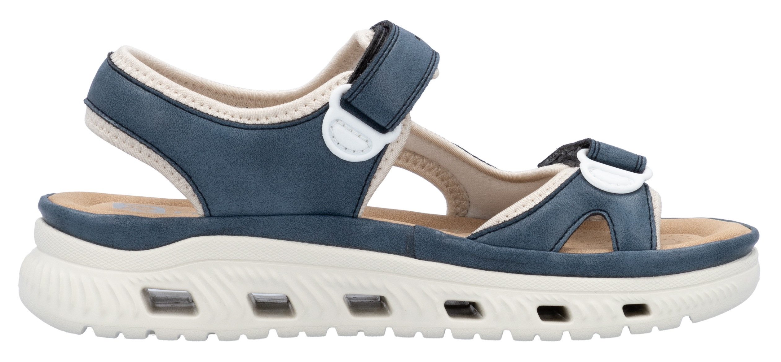 Rieker Sport Outdoorsandale Sandale, Sommerschuh, Sandalette, Plateauabsatz, mit Klettverschlüssen