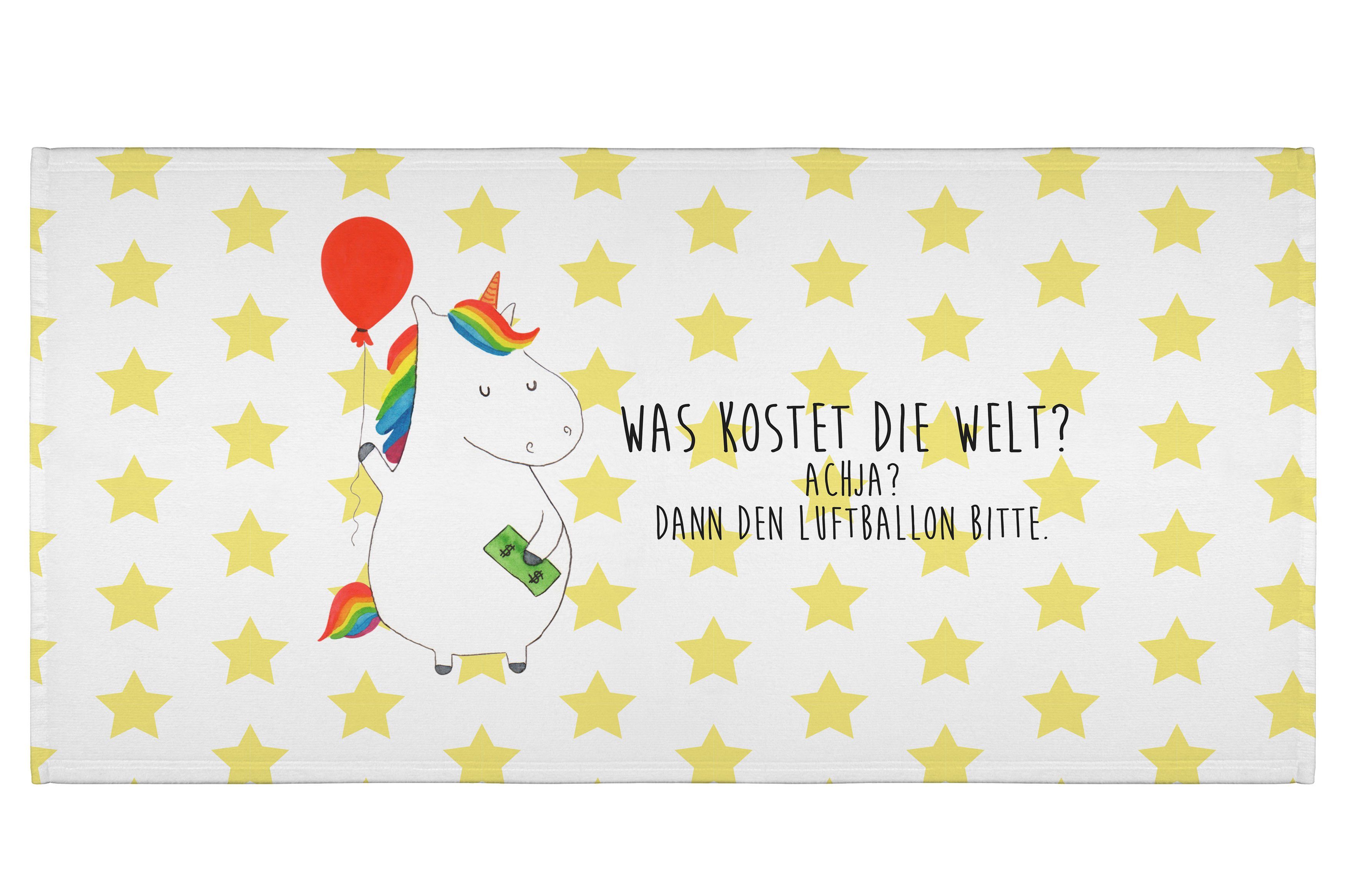 Mr. & Mrs. Panda Handtuch Einhorn Luftballon - Weiß - Geschenk, Badezimmer, Einhörner, Unicorn, (1-St)