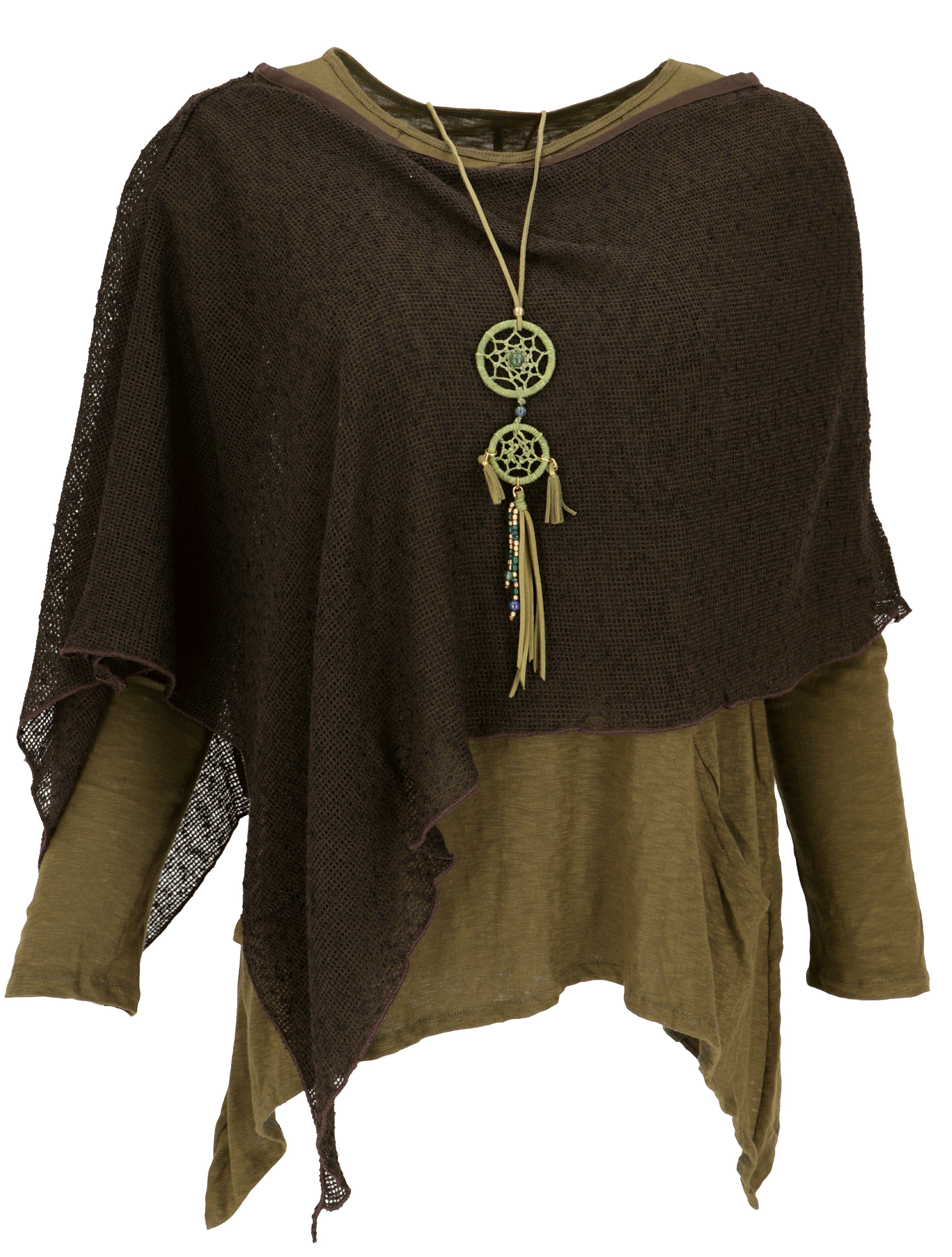 Guru-Shop Langjacke Goa Poncho, Sommerponcho, Festival Poncho, Pixi..