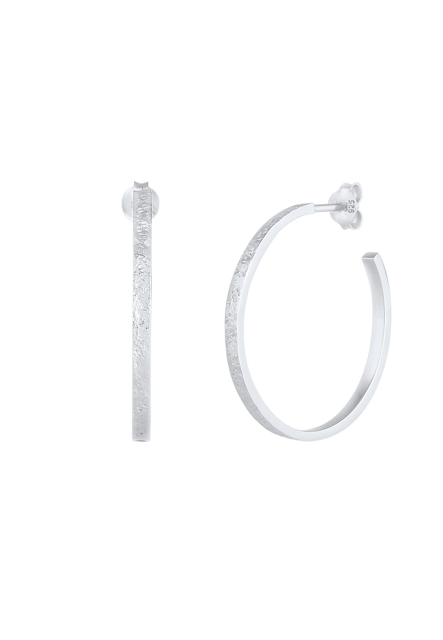 Elli Paar Creolen Creolen Stecker Struktur Gehämmert 925 Silber günstig online kaufen