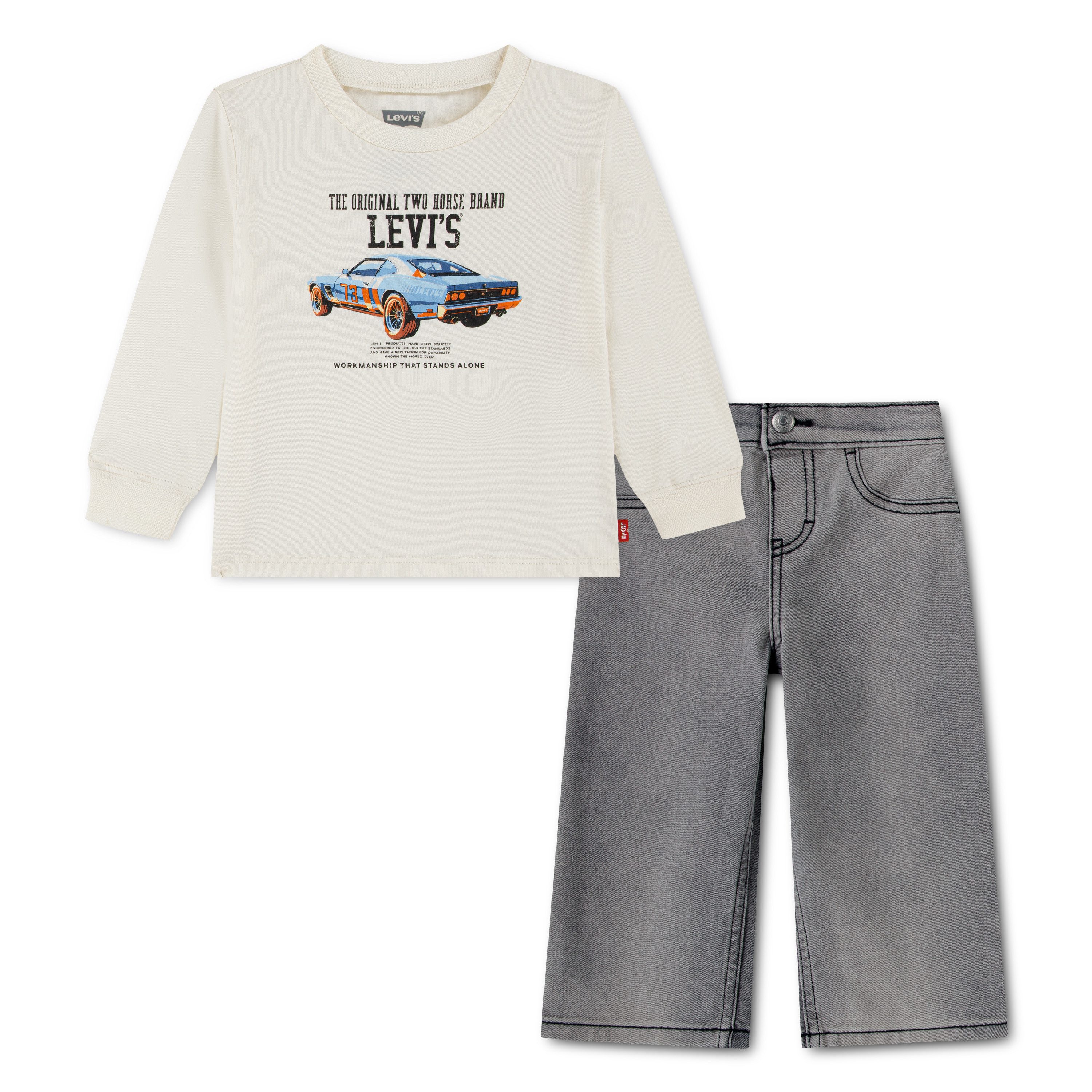Levi's® Kids Shirt & Hose LVB CAR LS & DENIM SET (2-tlg) mit coolem Autoprint, for BOYS