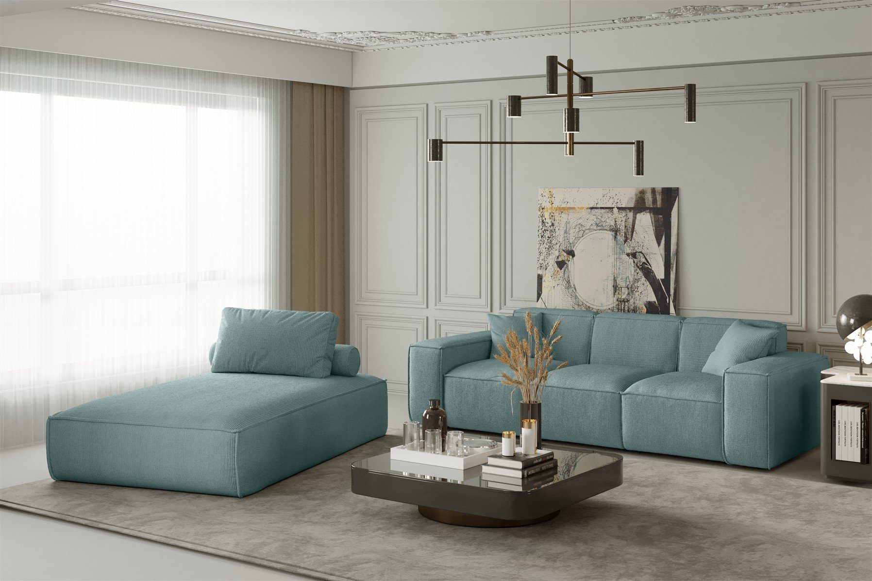 Fun Möbel Polstergarnitur Sofa-Set 2-teilig Chaiselongue günstig online kaufen