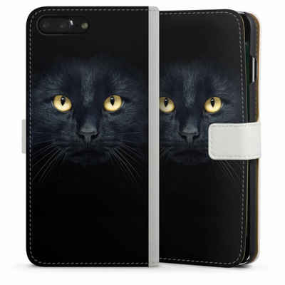 DeinDesign Handyhülle Katze Auge schwarz Tom Cat, Apple iPhone 8 Plus Hülle Handy Flip Case Wallet Cover