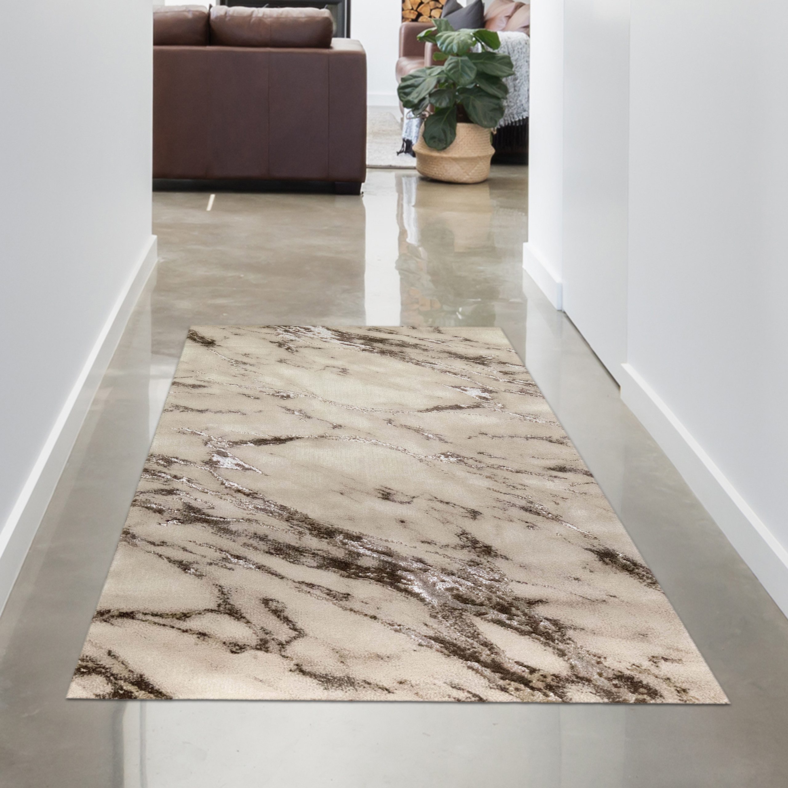 Carpetia Designteppich Modernes Glanzfaser-Design, rechteckig, Höhe: 12 mm, pflegeleicht, strapazierfähig, mit Glanzfasern