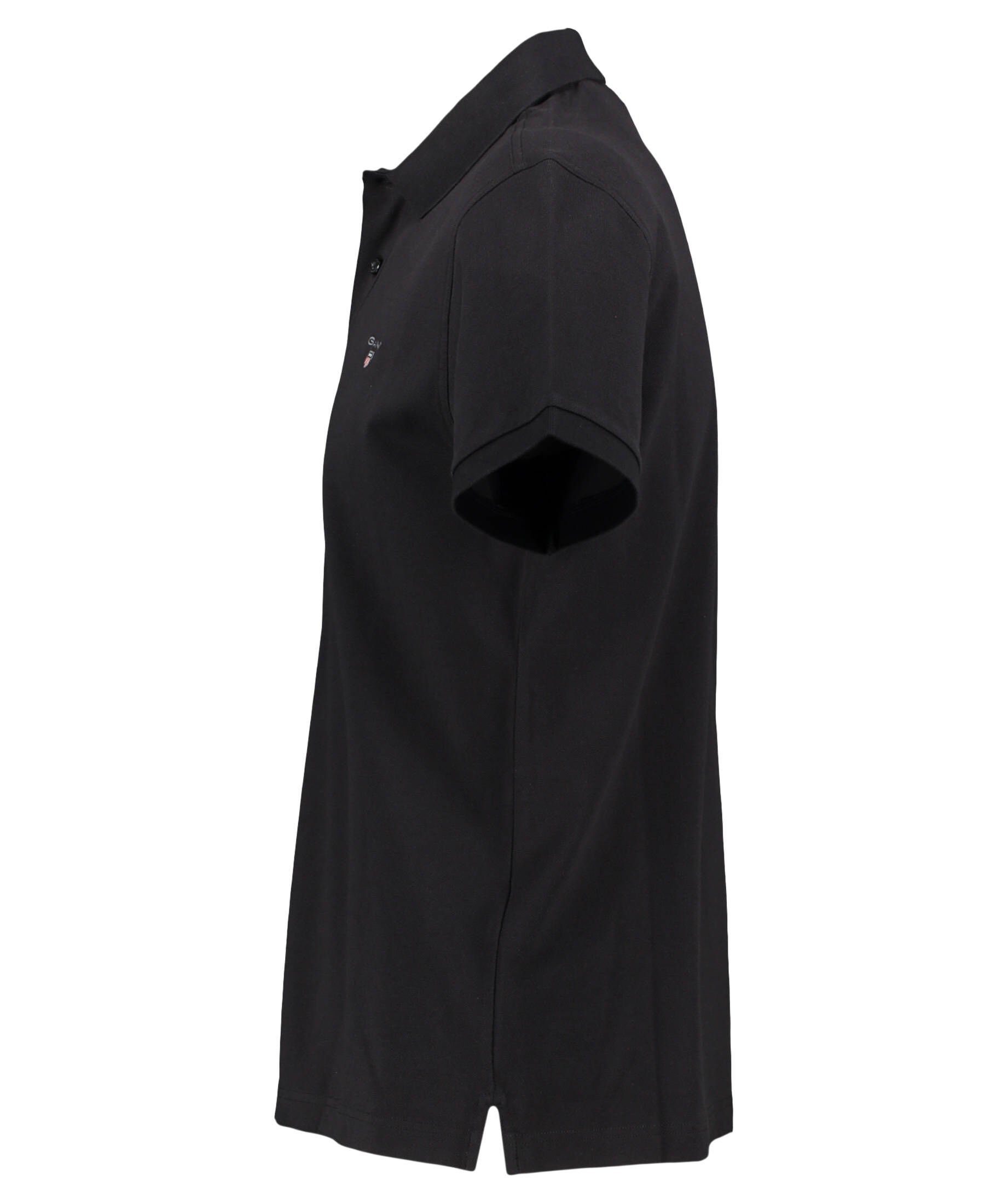 (15) Regular schwarz Poloshirt (1-tlg) Poloshirt PIQUE Fit Herren Gant