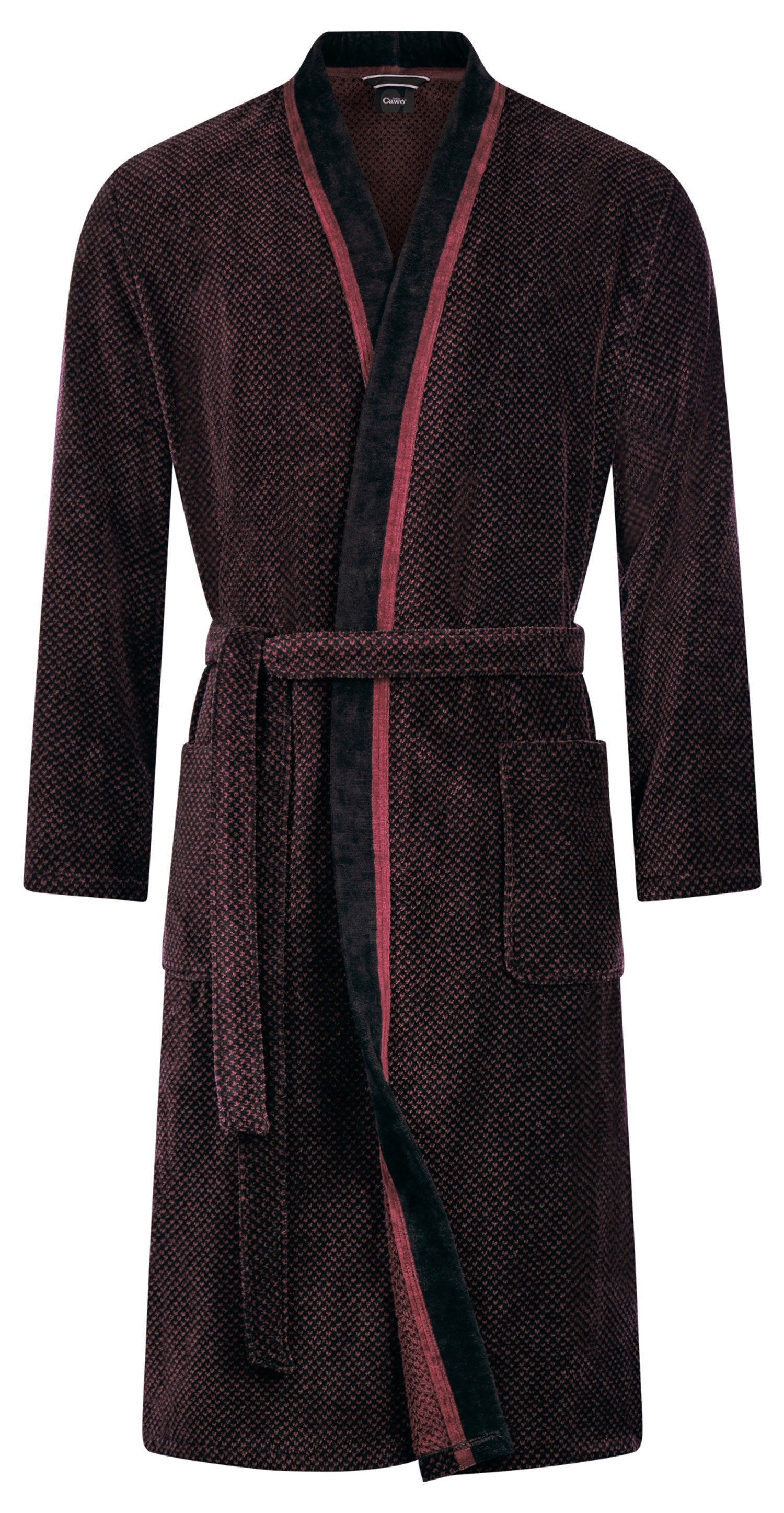 Cawö Herrenbademantel 4839, Langform, Baumwolle, Kimonoform, Gürtel, Kimono günstig online kaufen