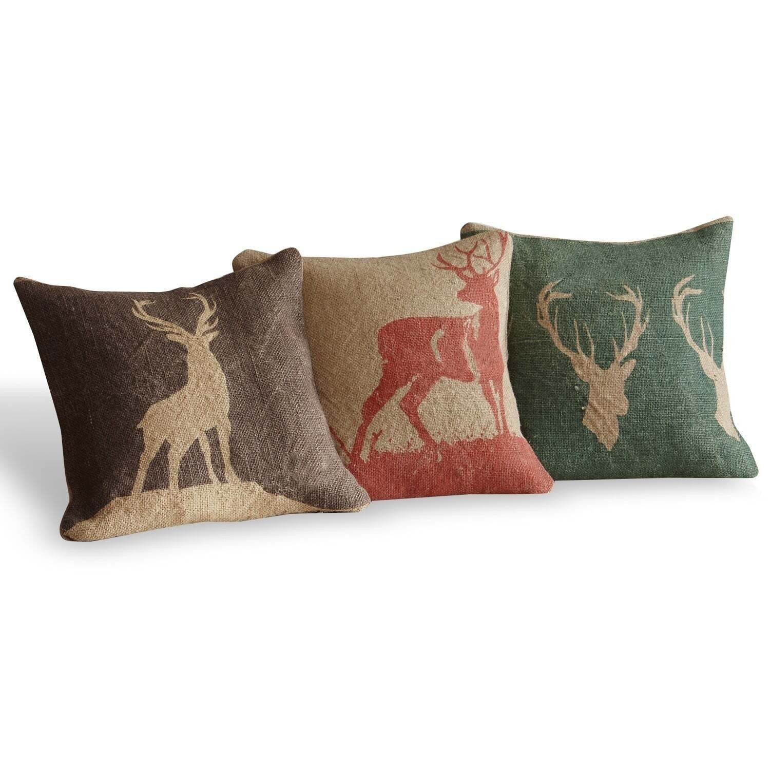 Mirabeau Kissenhülle Kissenbezug Shrewton – Jute Bezug mit Hirsch-Print im günstig online kaufen