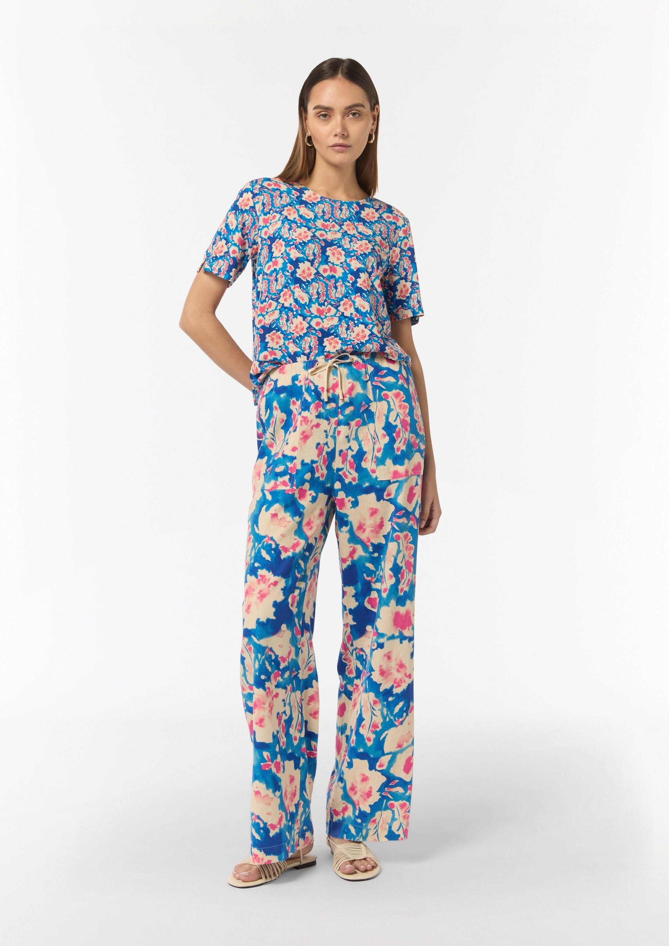 comma Kurzarmbluse Bluse Blusenshirt mit Cut-out