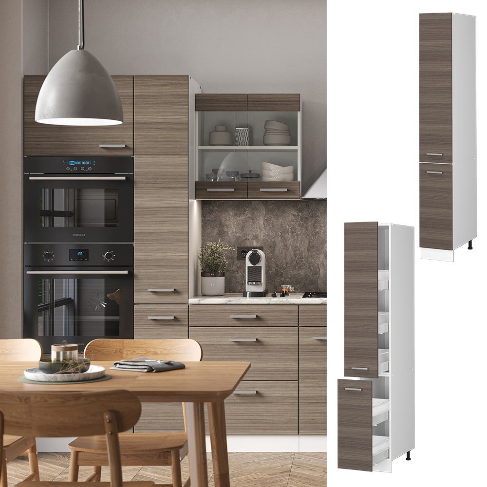 Vicco Hochschrank R-Line, Grau/Weiß, 30 cm günstig online kaufen